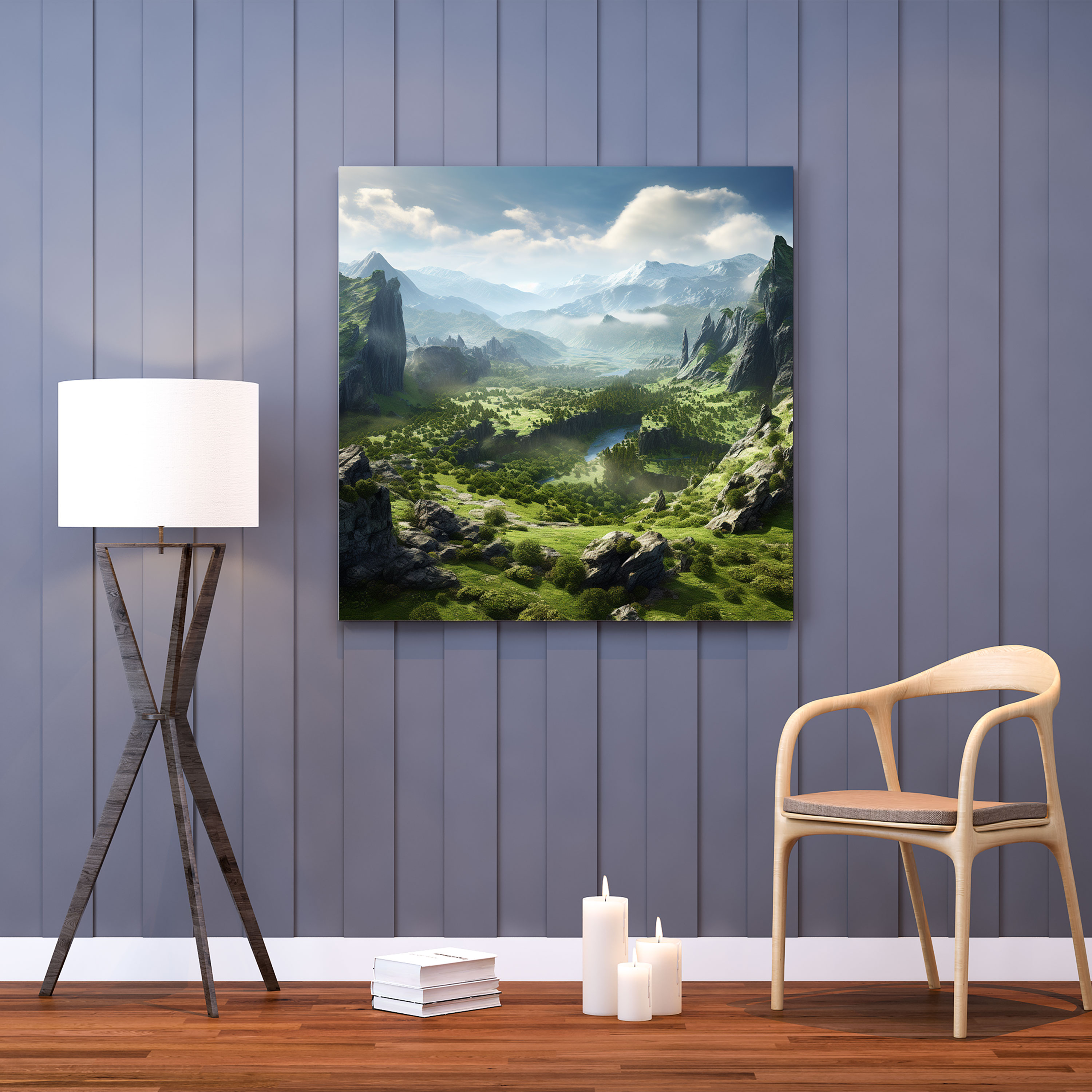 Majestic Mossy Rock Canvas Print - Moss, Wall Decoration, Canvas Print, Home Decoration