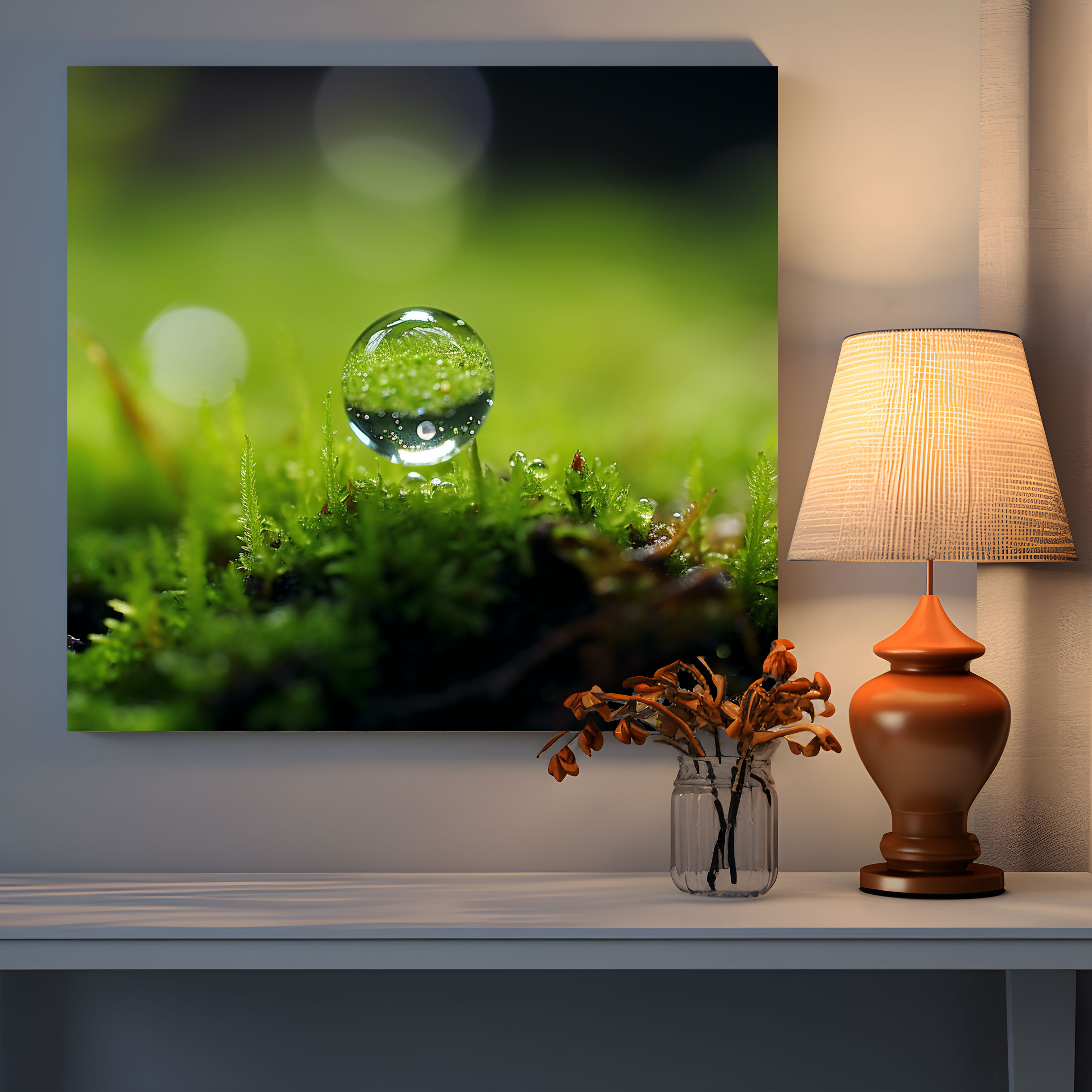 Moss Wall Decoration - Minimalist Photography Canvas Print - Moss, Visually Stunning Canvas, Home Decoration, Wall Art