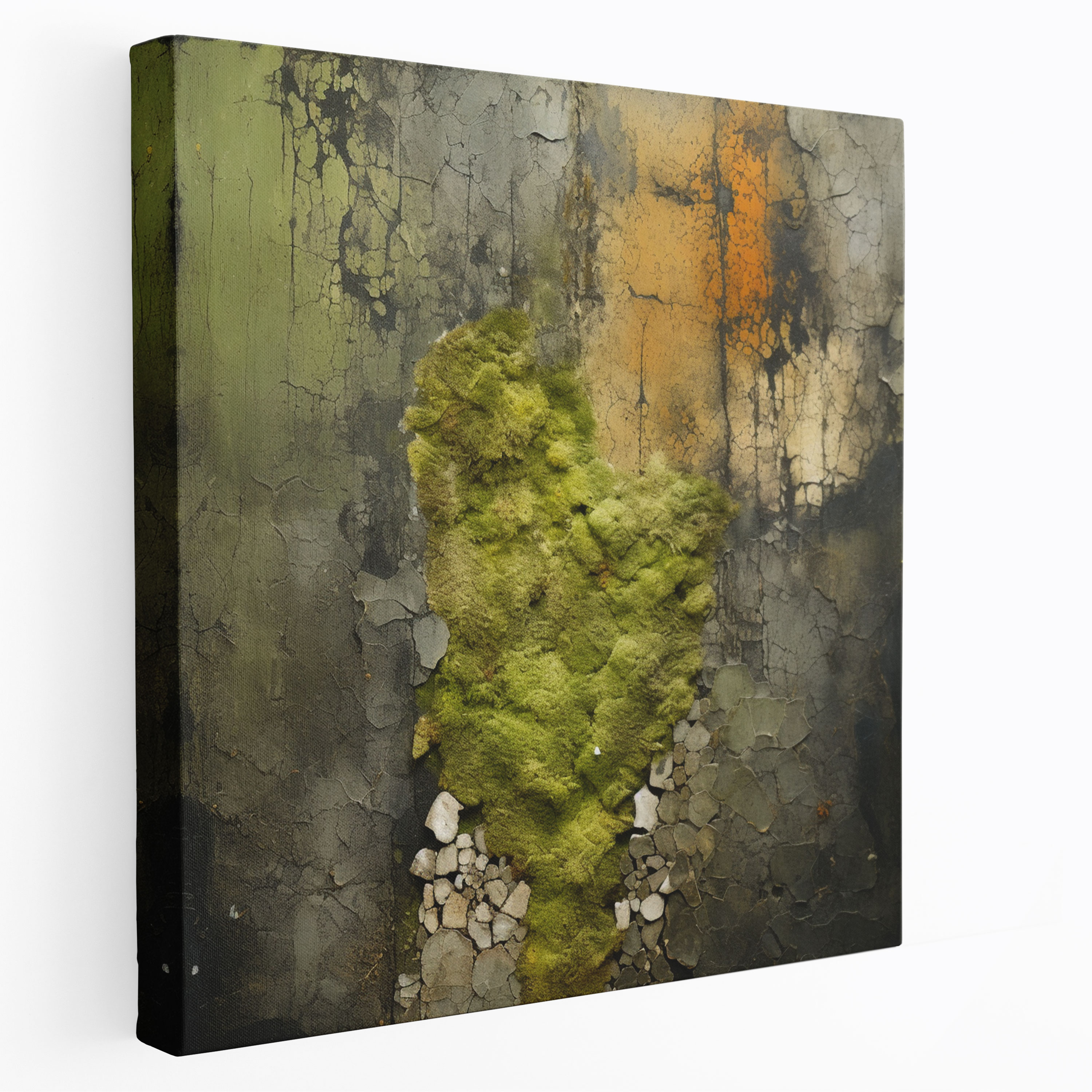 Moss Canvas Print - Abstract Mixed Media Art Wall Decor - Moss, Moss Canvas Print, Home Decoration, Layered Moss