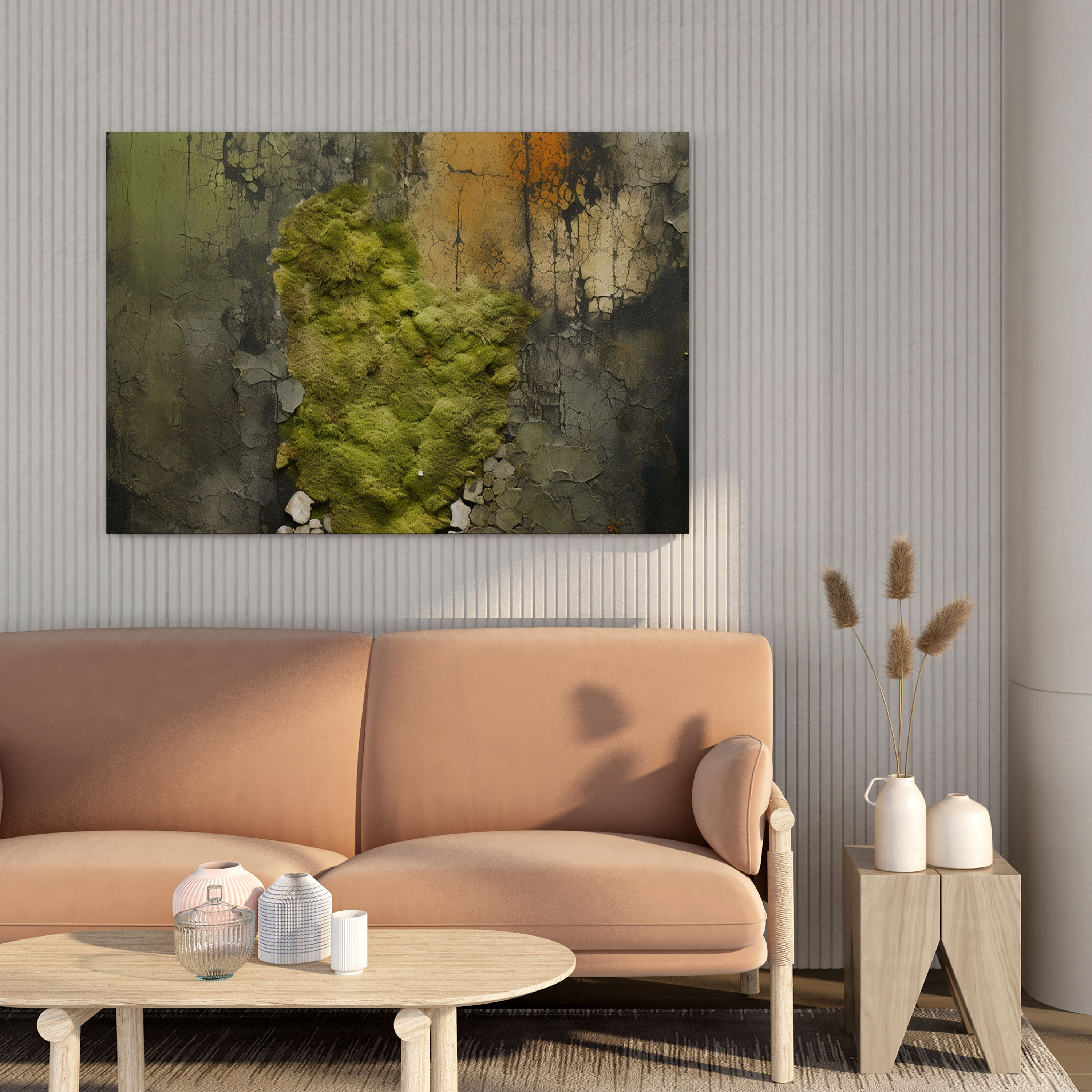 Moss Canvas Print - Abstract Mixed Media Art Wall Decor - Moss, Moss Canvas Print, Home Decoration, Layered Moss