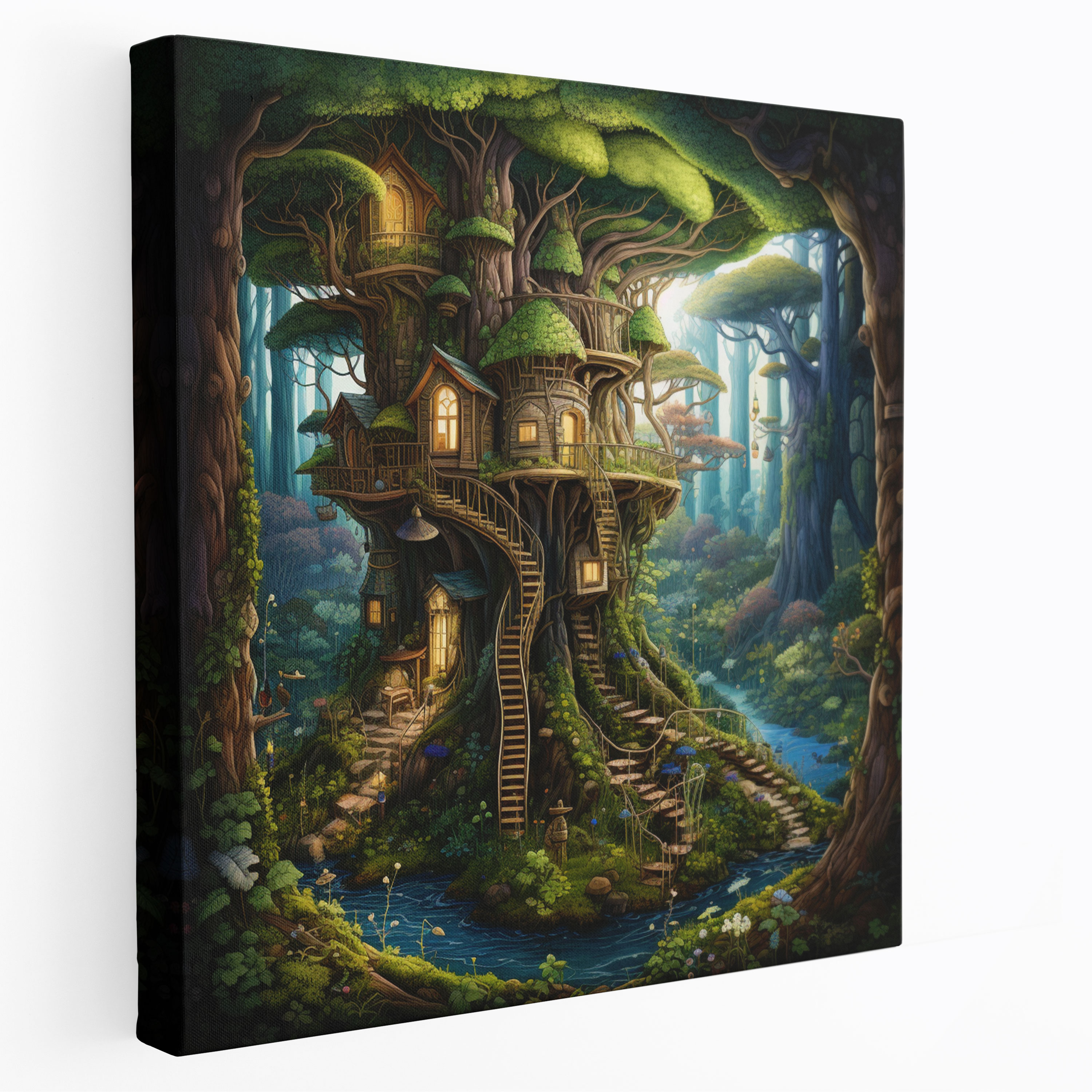 Moss Wall Art - Whimsical Illustration Canvas Print - Moss, Moss Wall Art, Vibrant Colors, Fairytale Canvas
