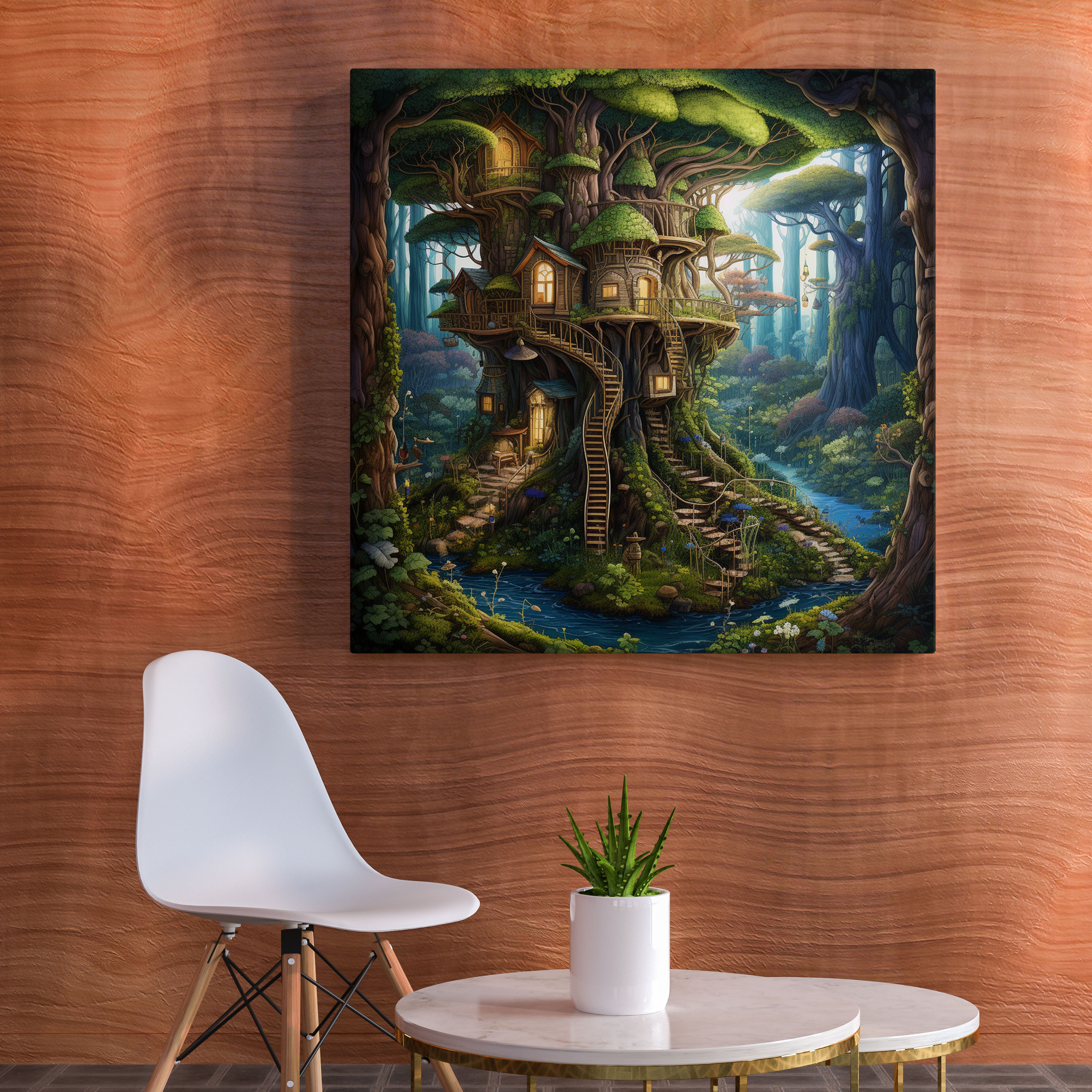 Moss Wall Art - Whimsical Illustration Canvas Print - Moss, Moss Wall Art, Vibrant Colors, Fairytale Canvas