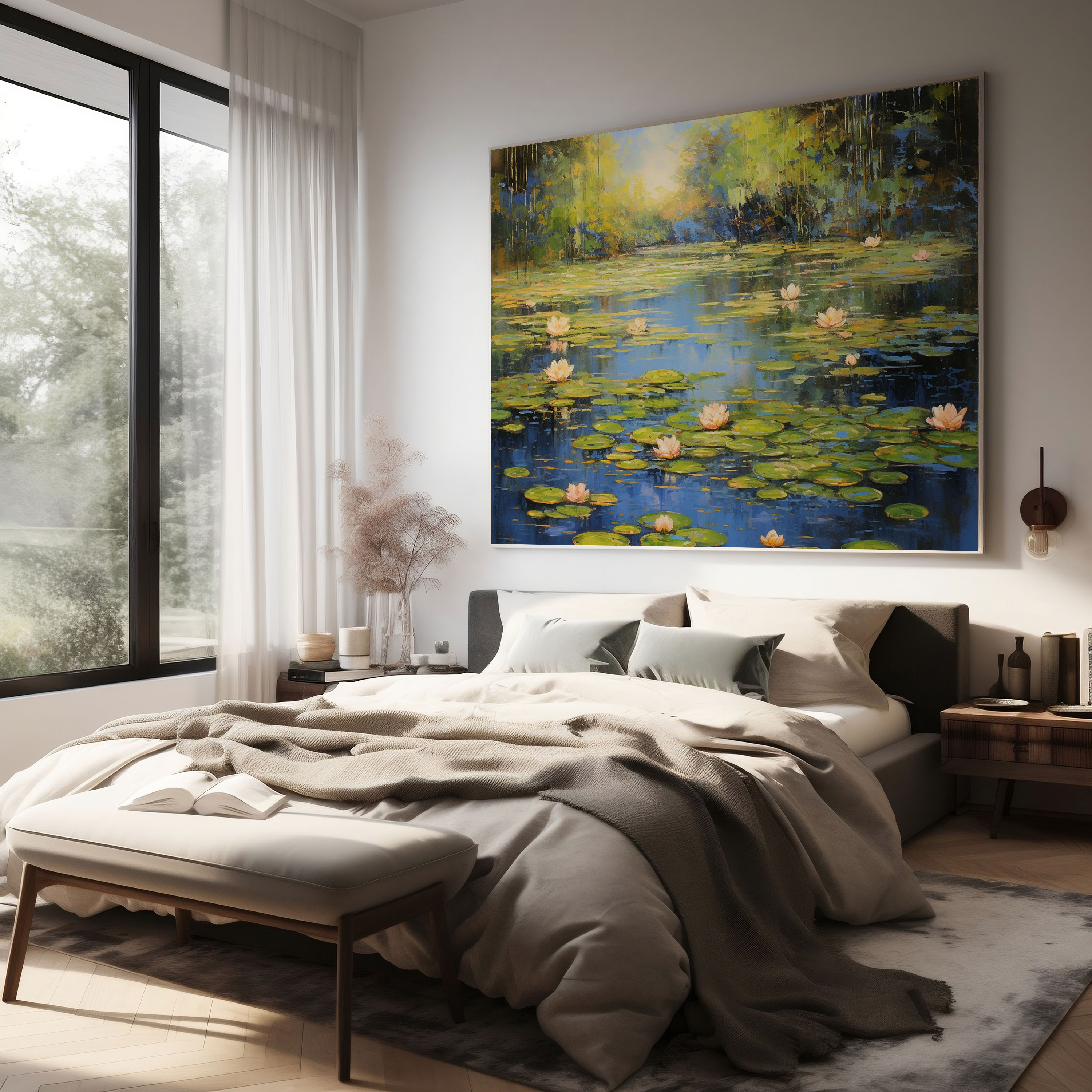 Moss Canvas Print - Impressionist Pond Wall Art - Moss, Tranquil Canvas, Wall Art, Moss Canvas Print