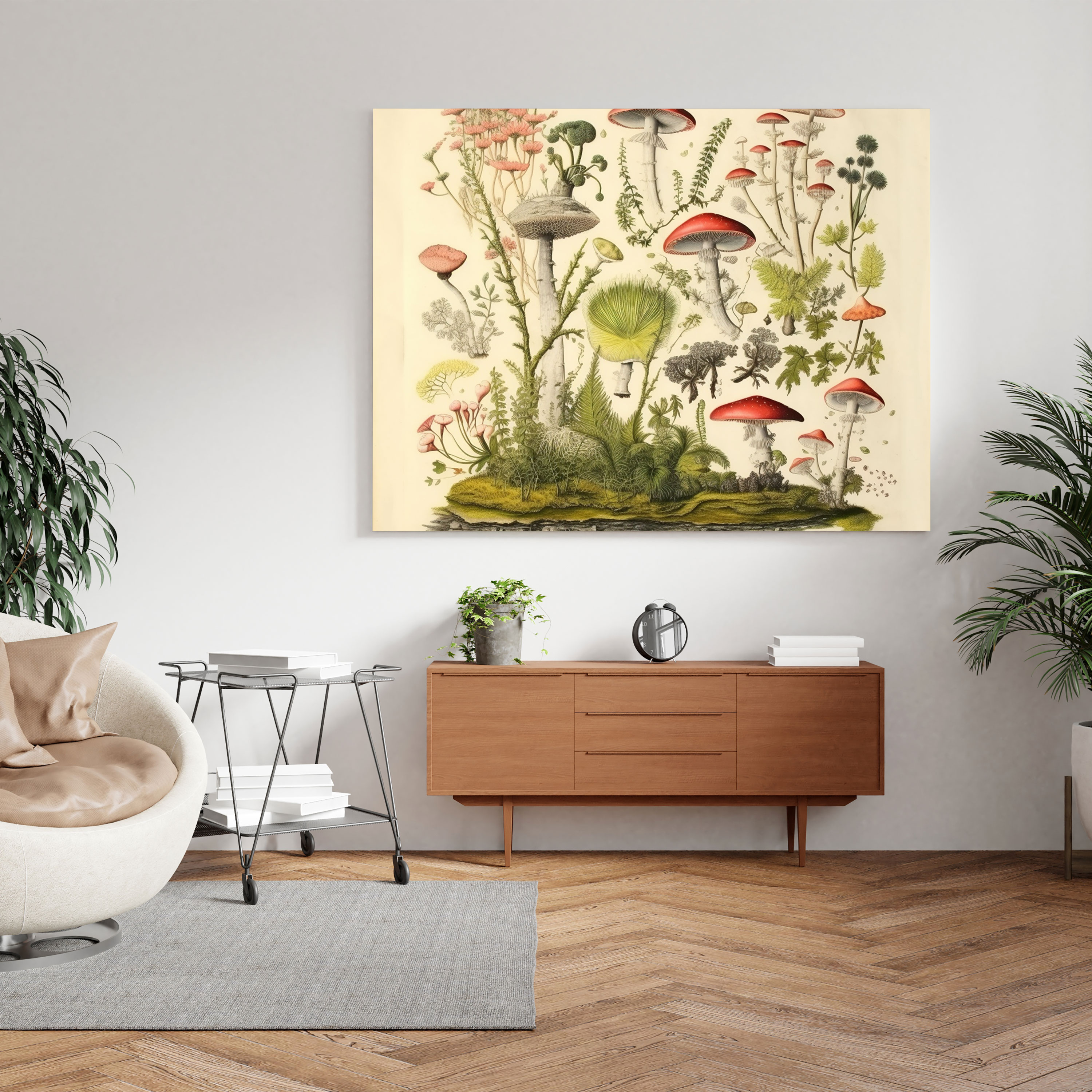 Moss Wall Art - Vintage Botanical Plate Canvas Print - Moss, Moss Wall Art, Canvas Print, Vintage Botanical Plate
