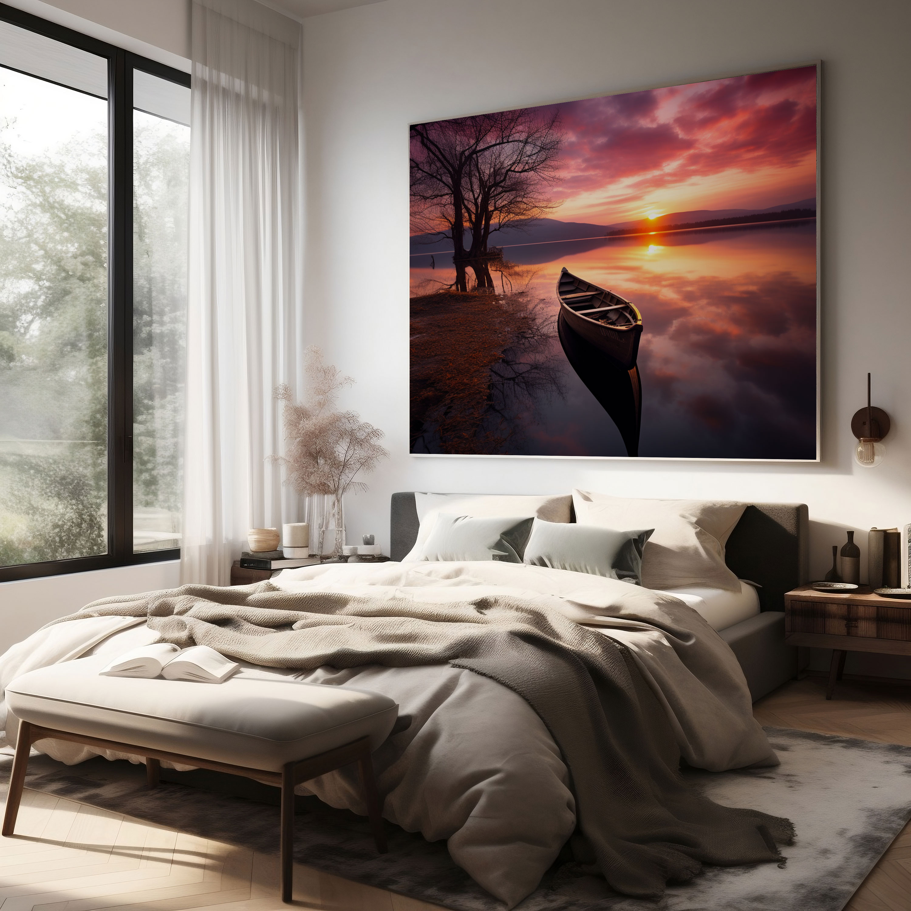 Motivational Wall Art: Serene Sunset - Motivational, Canvas Wall Art, Landscape Photograph, Wall Decoration