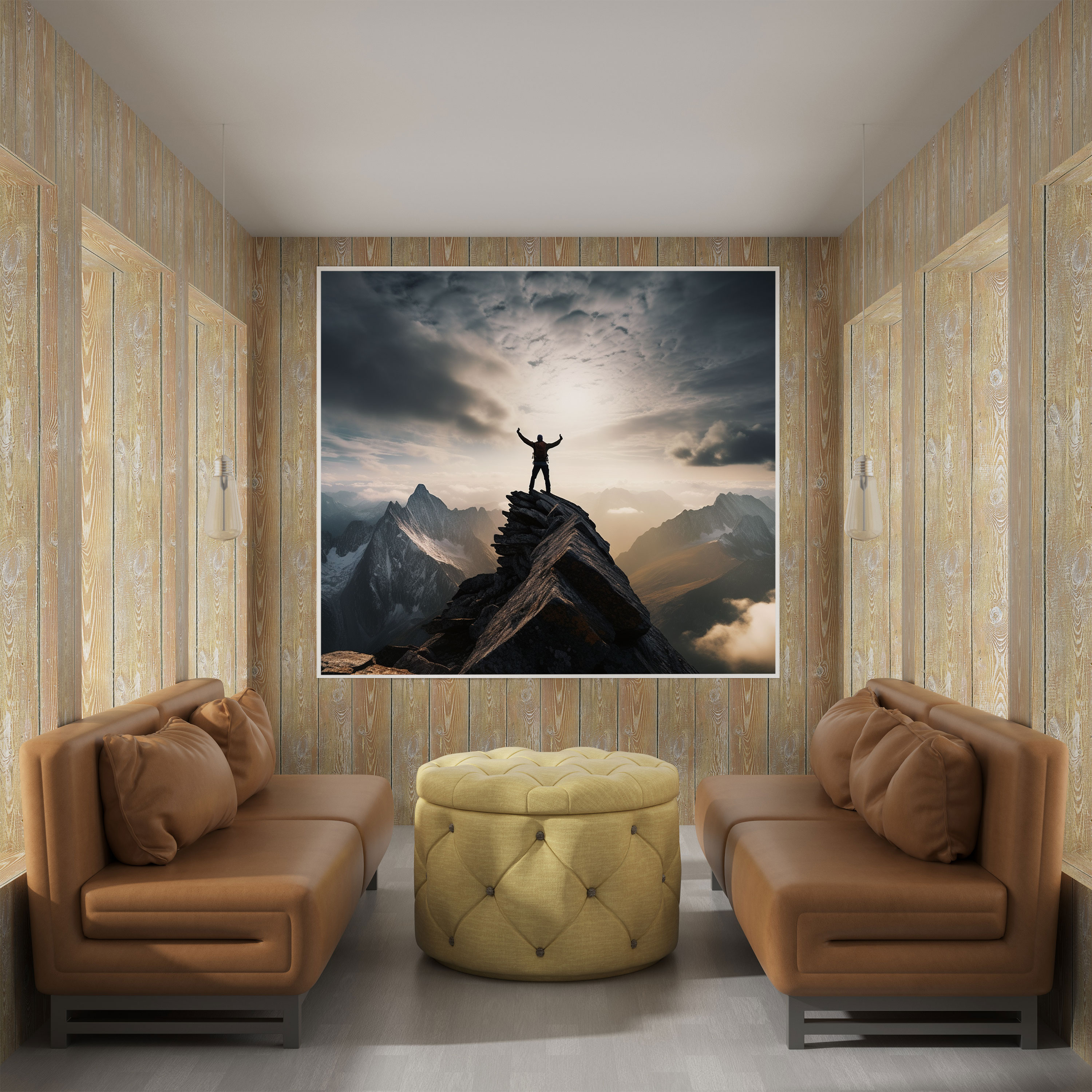 Motivational Canvas Print: Summit Success - Motivational, Mountain Photograph, Canvas, Home Decoration