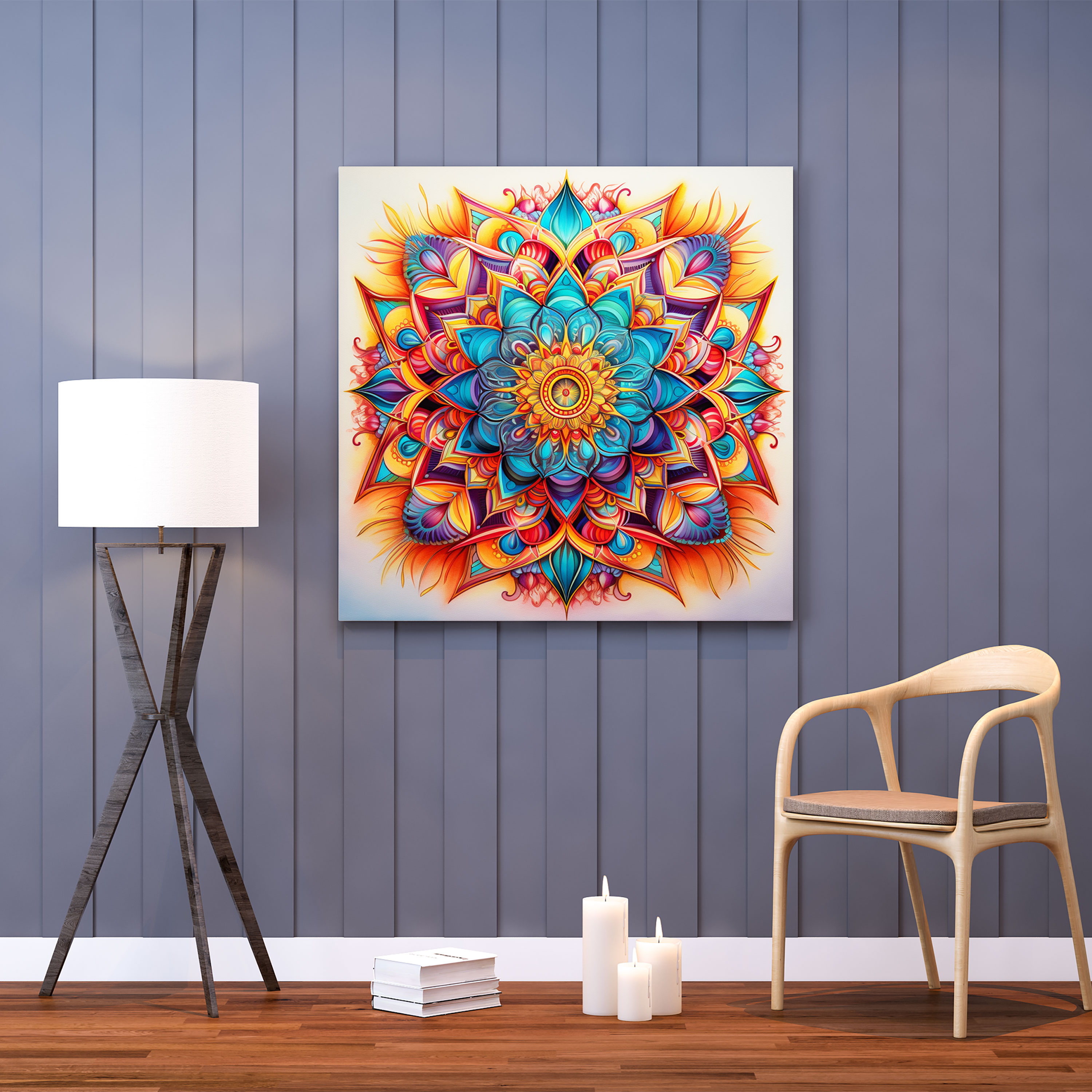 Motivational Canvas Print: Harmonious Mandala - Motivational, Canvas Wall Art, Home Decoration, Wall Art