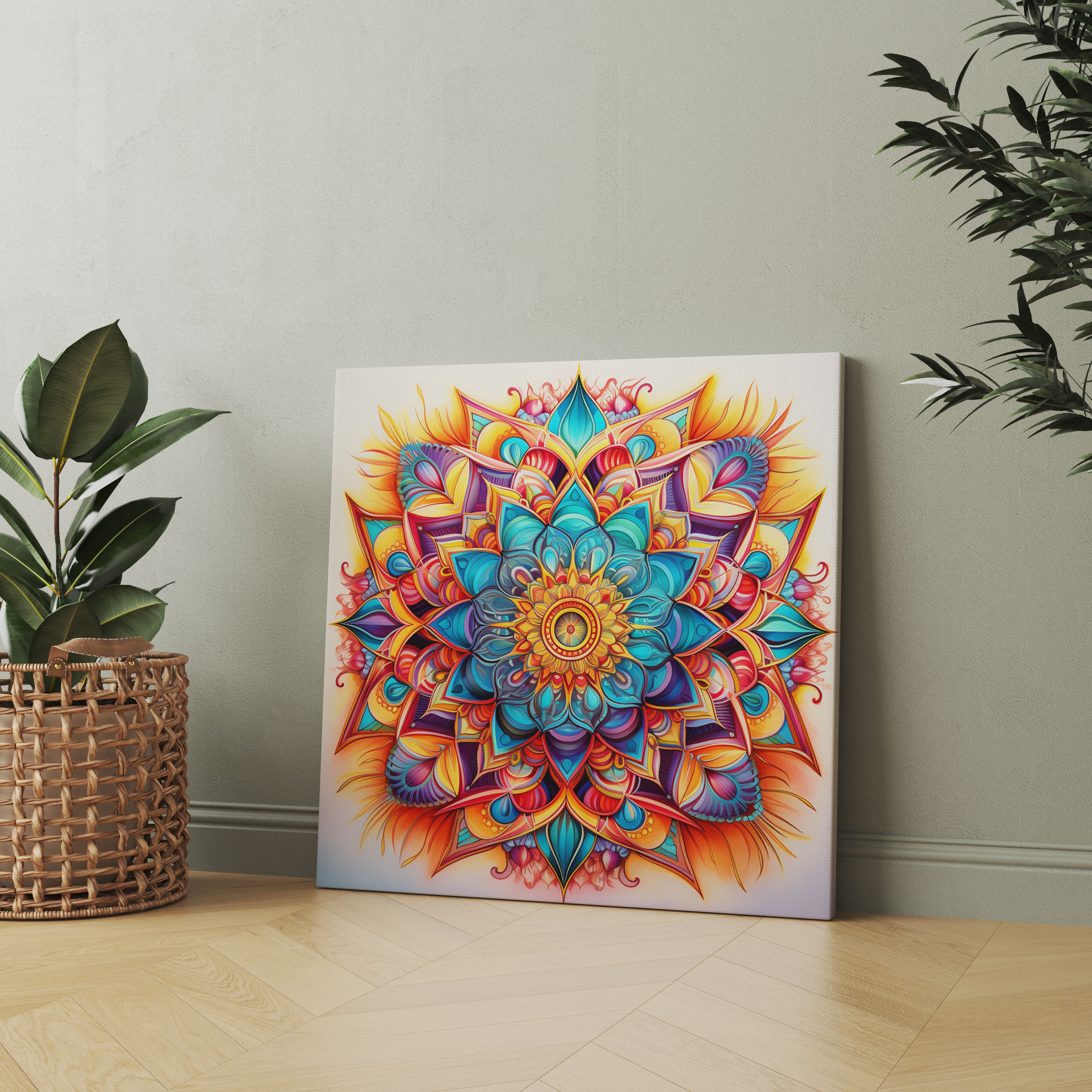 Motivational Canvas Print: Harmonious Mandala - Motivational, Canvas Wall Art, Home Decoration, Wall Art
