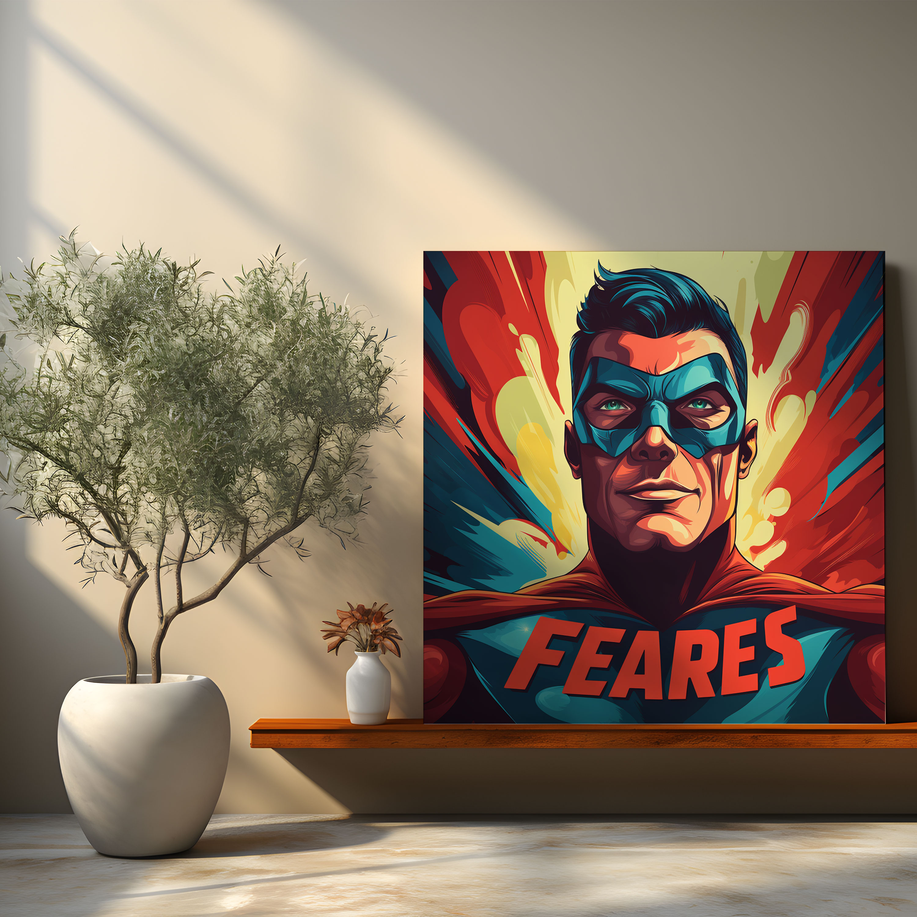 Motivational Canvas Print - Pop Art Superhero Be Fearless - Motivational, Be Fearless, Wall Art, Canvas Print
