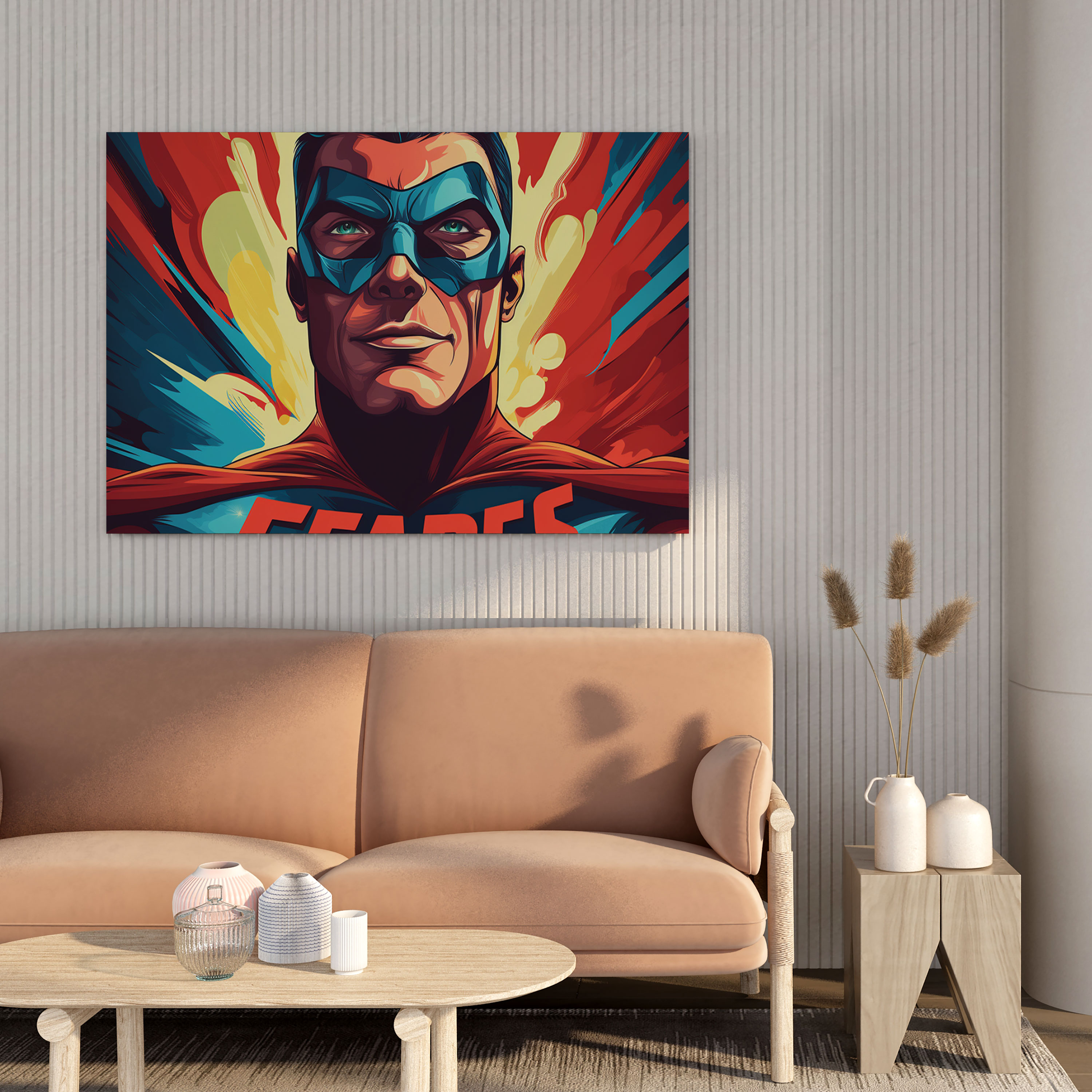 Motivational Canvas Print - Pop Art Superhero Be Fearless - Motivational, Be Fearless, Wall Art, Canvas Print