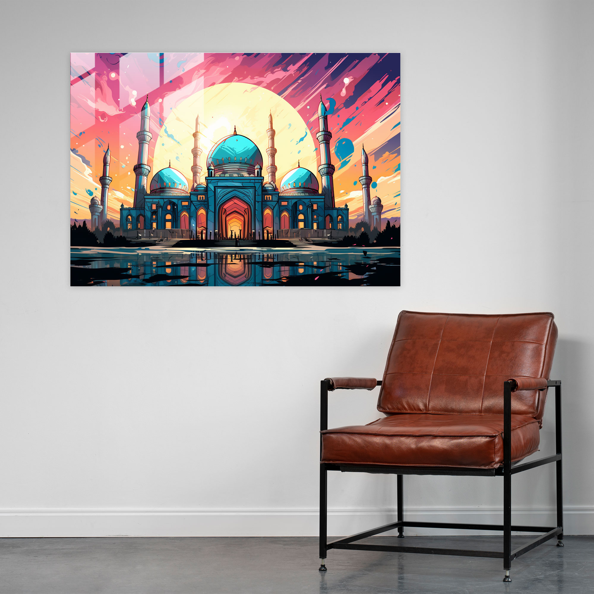 Gelecek Odaklı Cam Tablo Pop Art Camisi - Cam Duvar Sanatı Cam Tablo