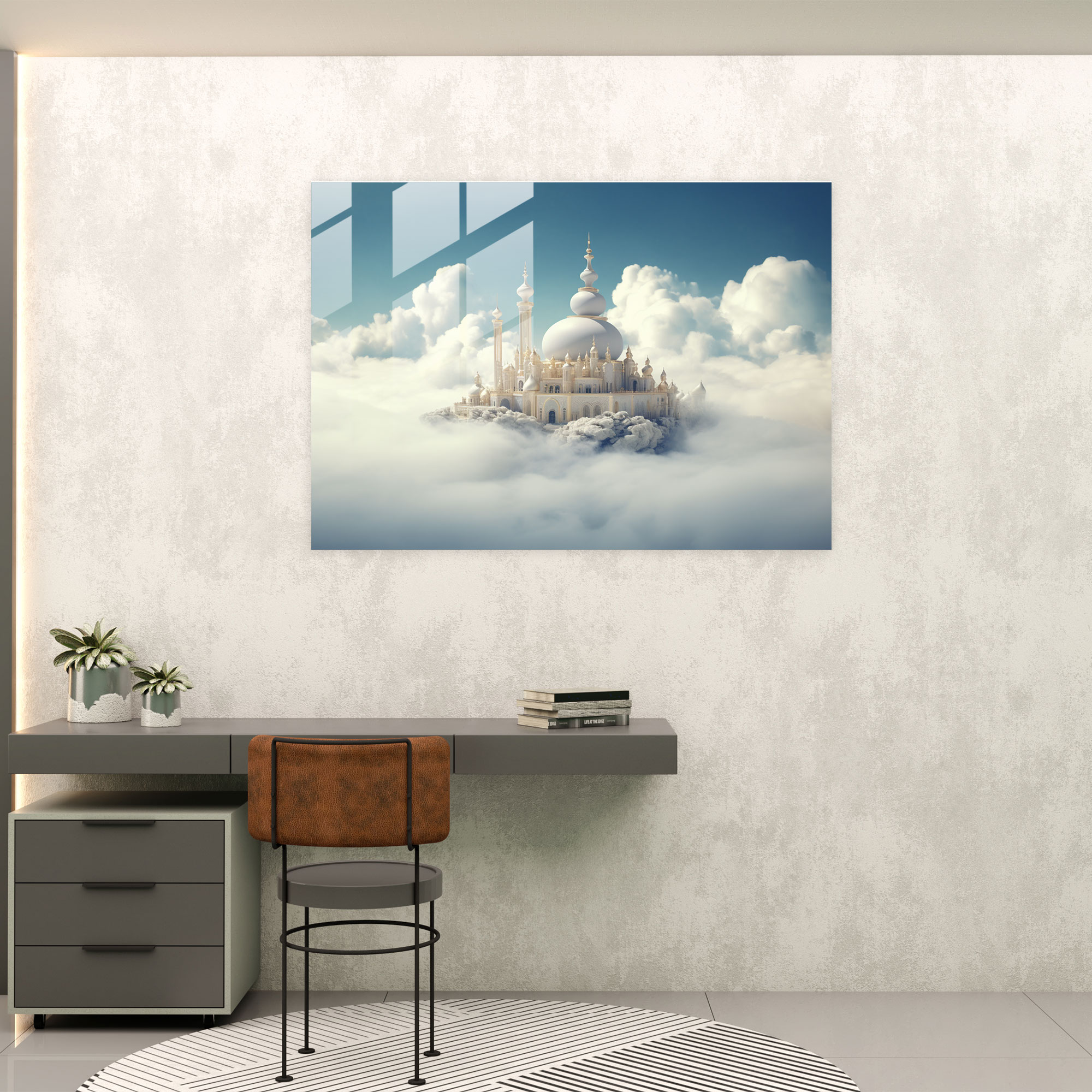 Sürrealist Cam Tablo Cami - Cami Cam Duvar Sanatı Modern Sanat Sürrealist