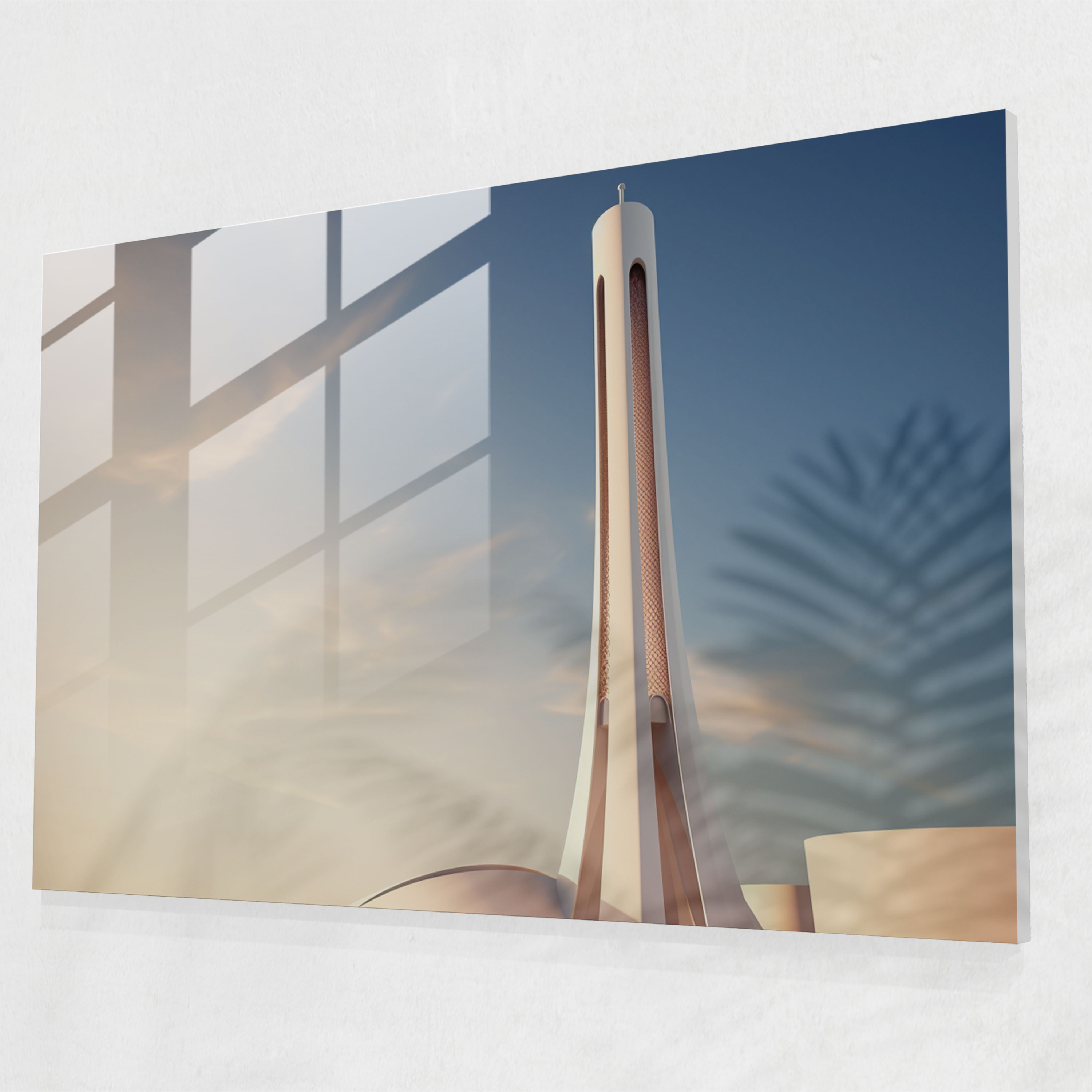 Minimalist Cam Tablo - Cami Zarif Çizgiler Modern Sanat