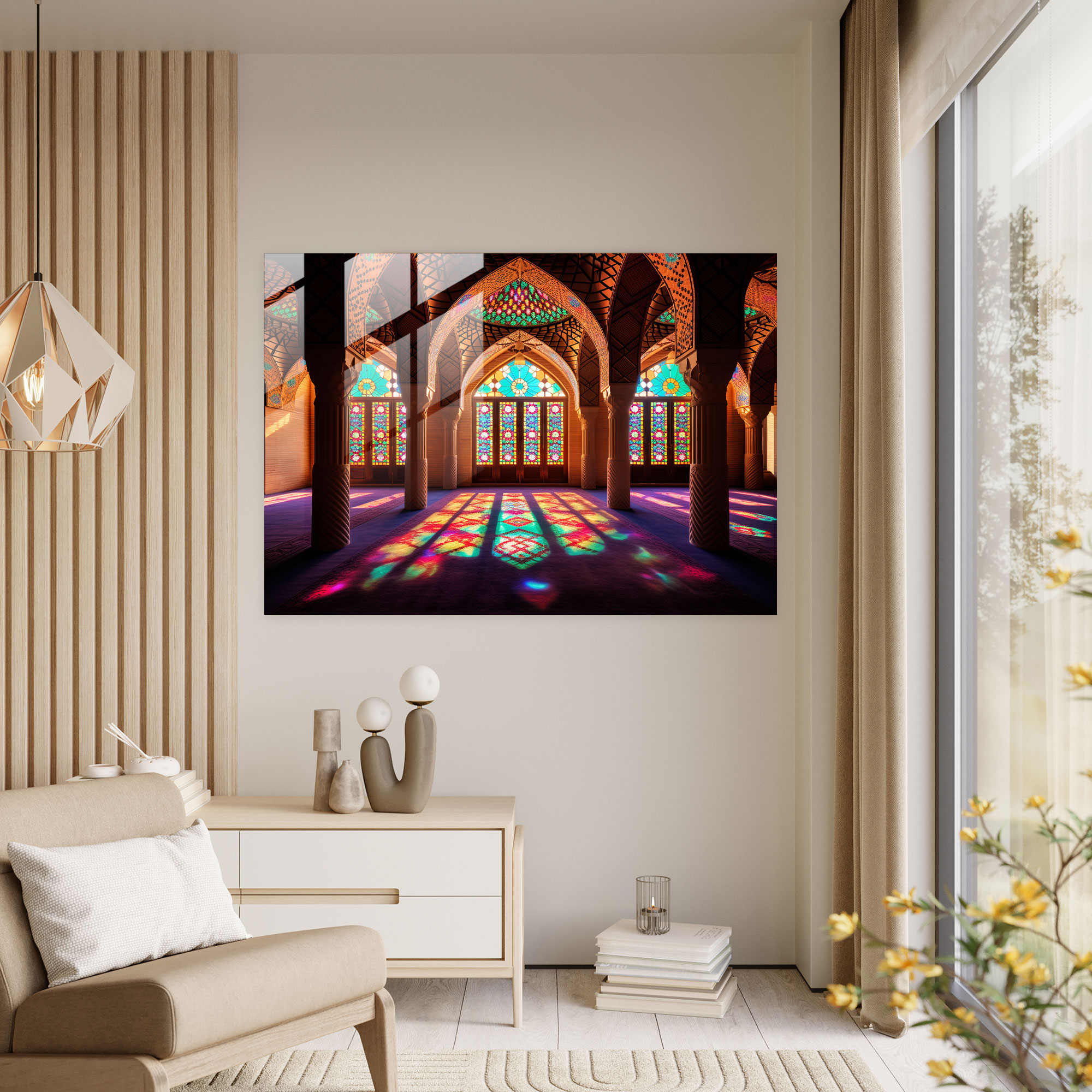 Görkemli Cam Duvar Sanatı Camii - Camii Tablosu