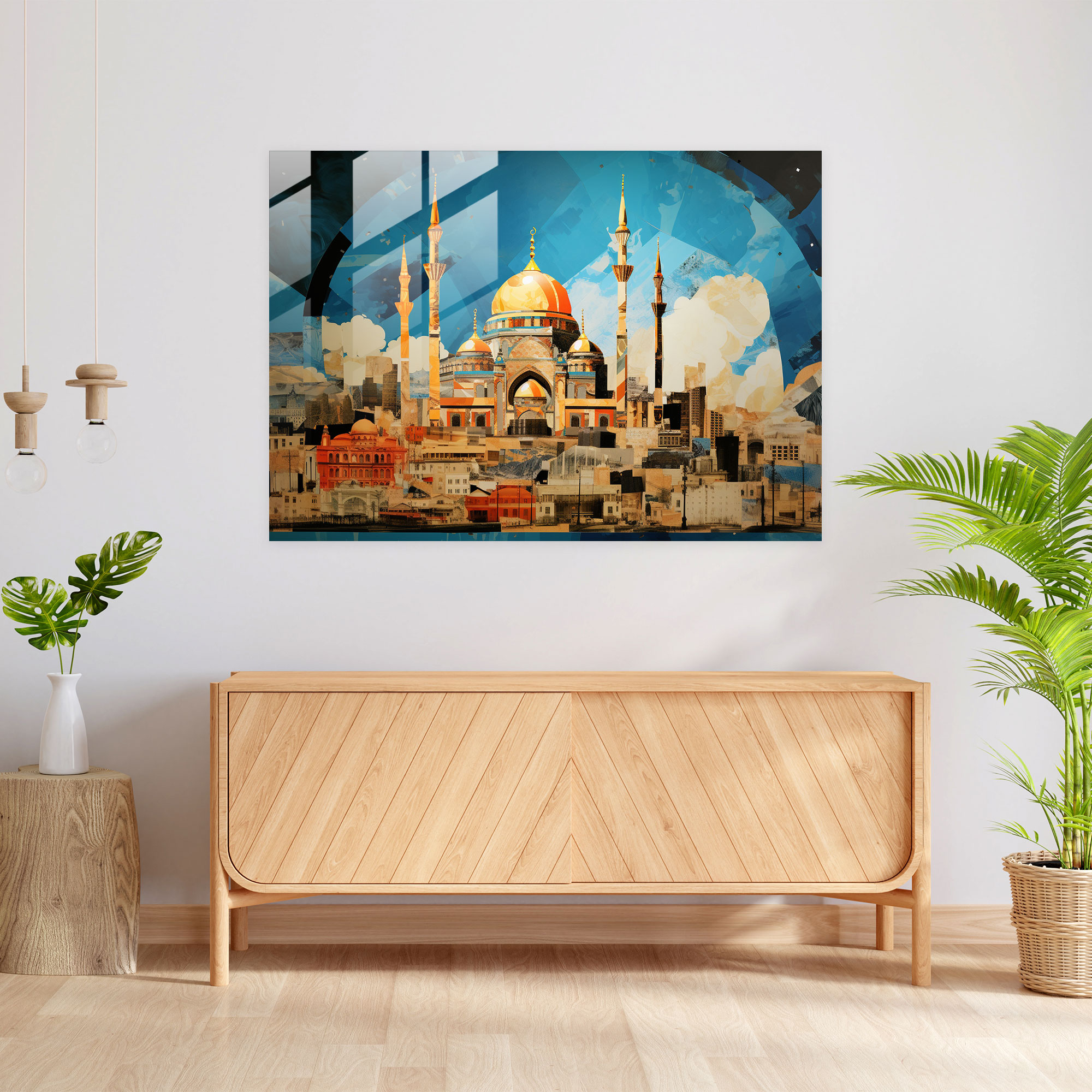 Birleşik Cam Duvar Dekorasyonu Cami - Cam Sanatı Birlik Duvar Dekorasyonu