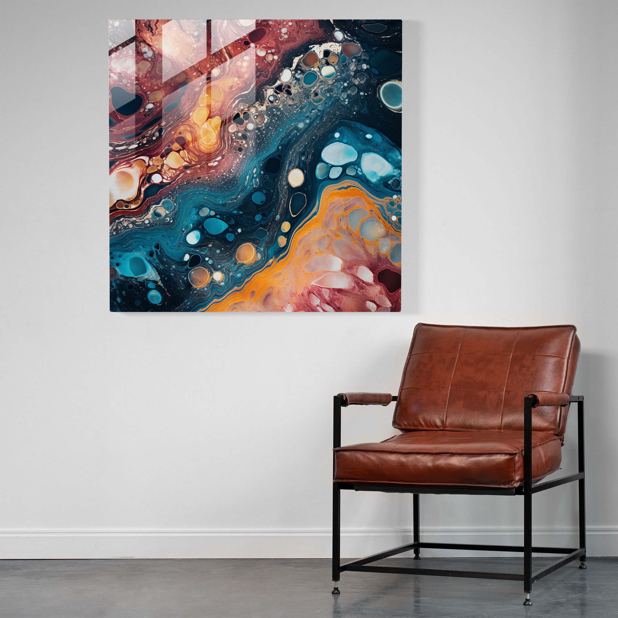 Abstract Marble Glass Print - Marble, Glass Wall Art, Colorful, Abstract
