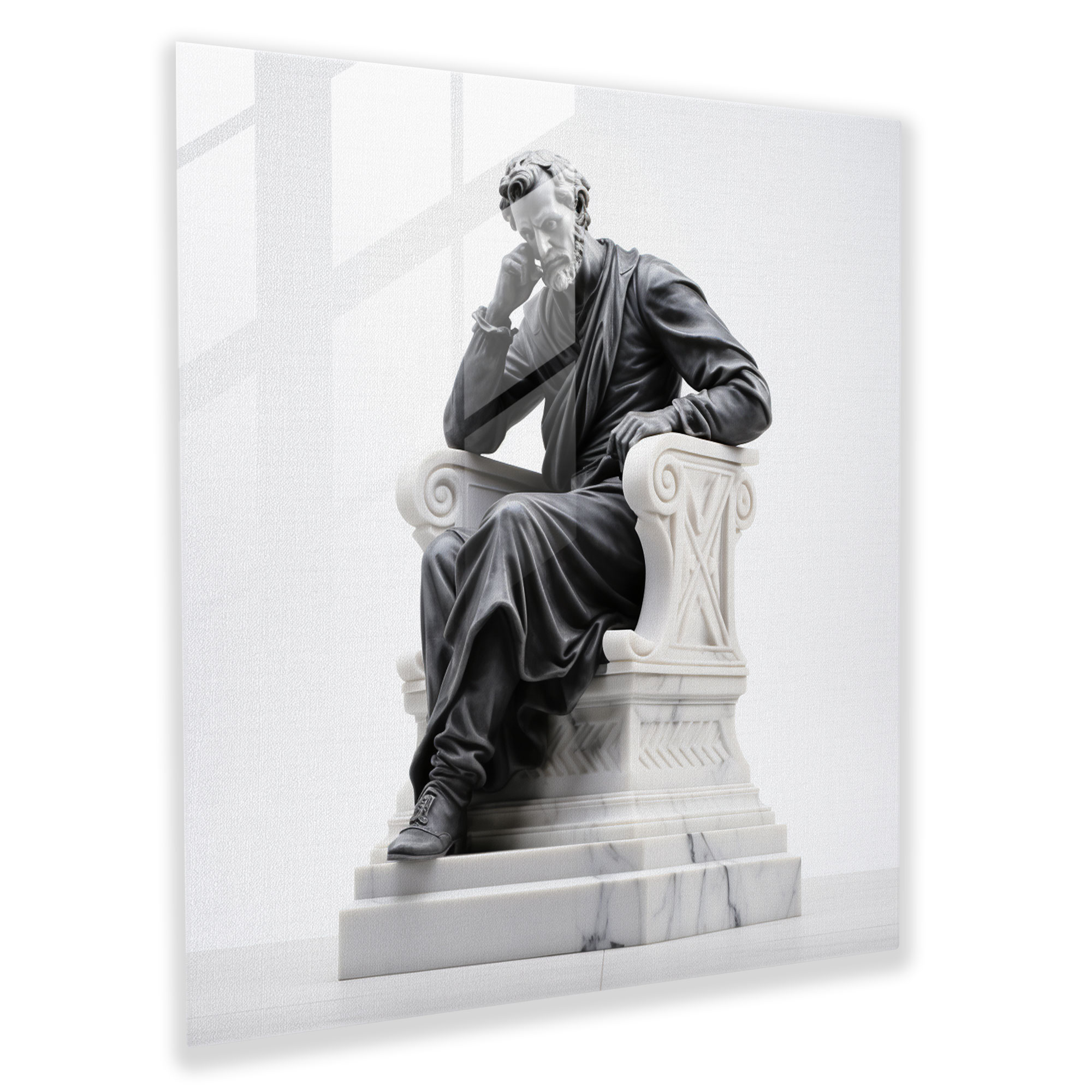Timeless Marble Glass Print - Marble, Glass Print, Statue, Wall Decoration