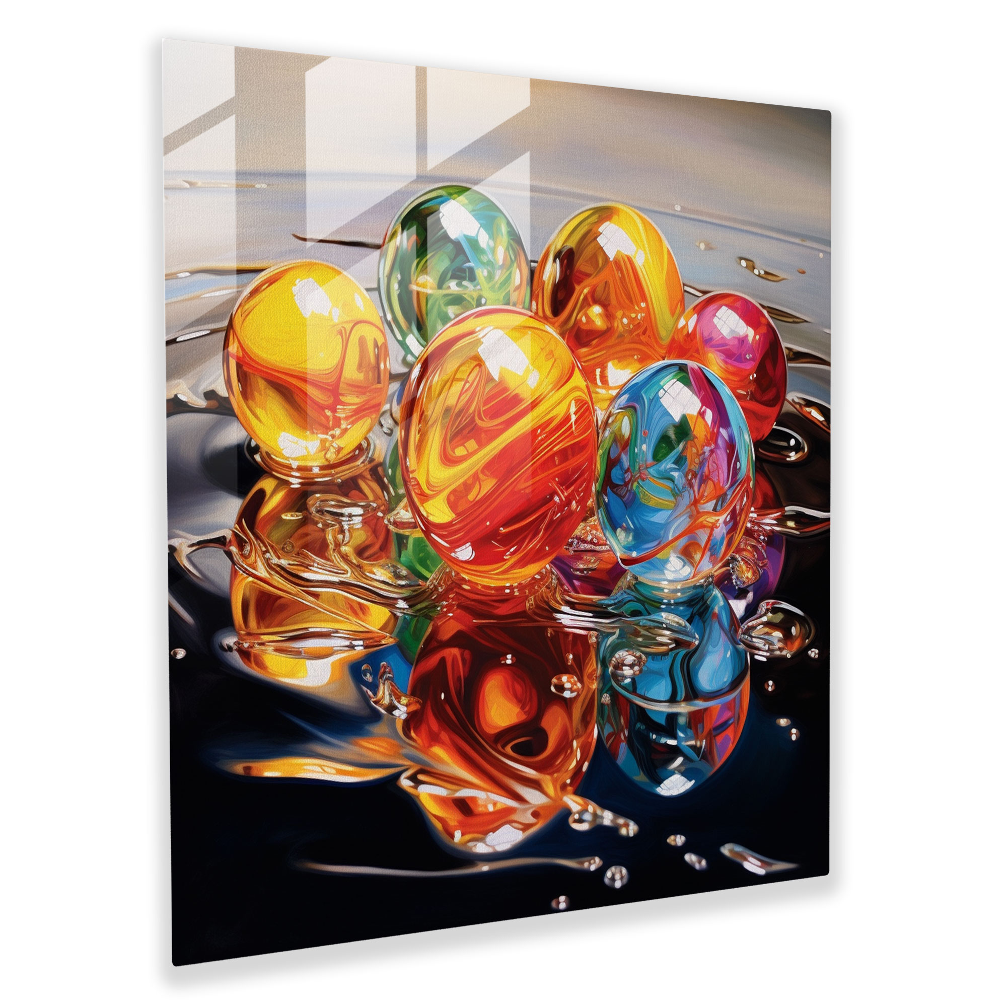 Marble Glass Print - Marble, Modern Art, Home Decoration, Marble