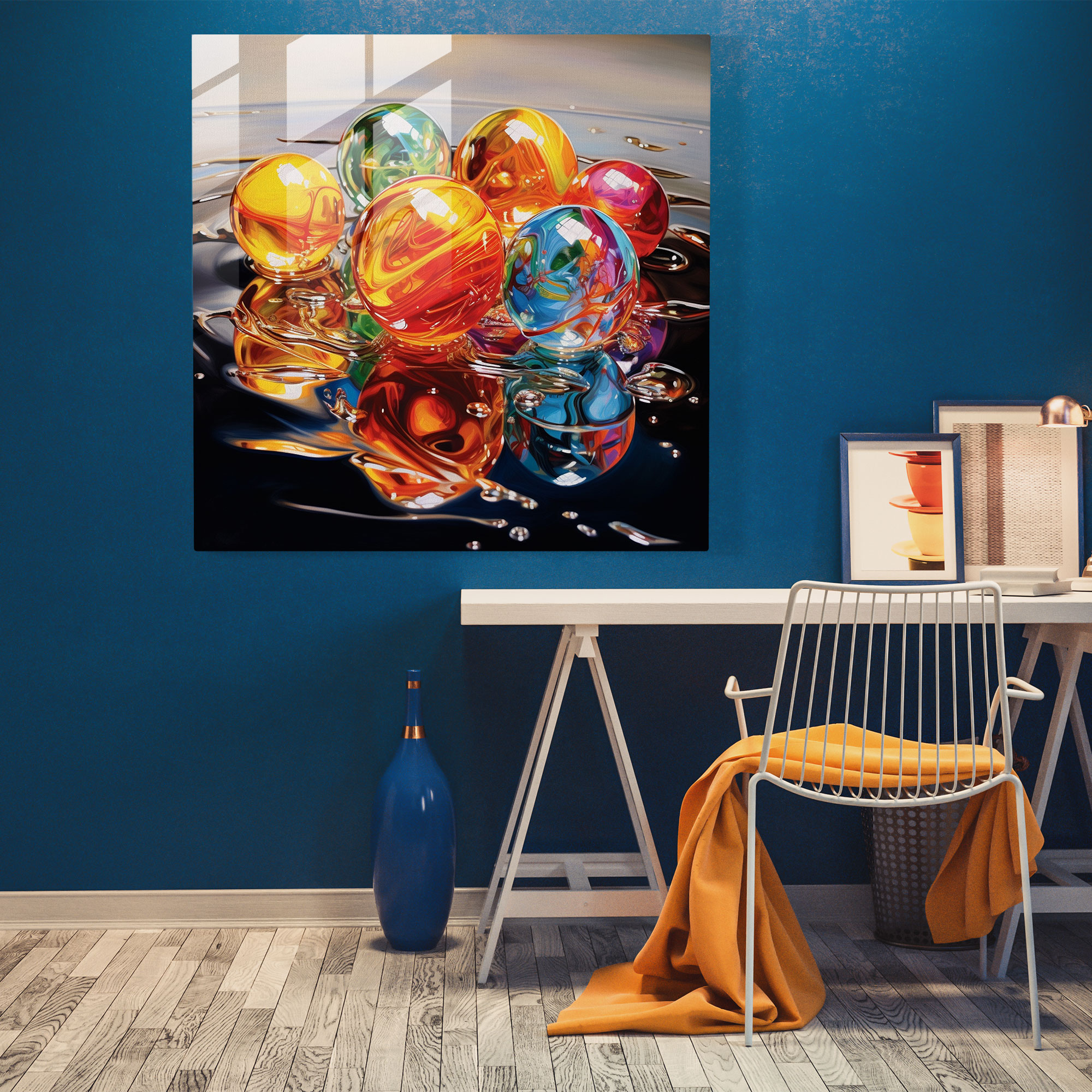 Marble Glass Print - Marble, Modern Art, Home Decoration, Marble