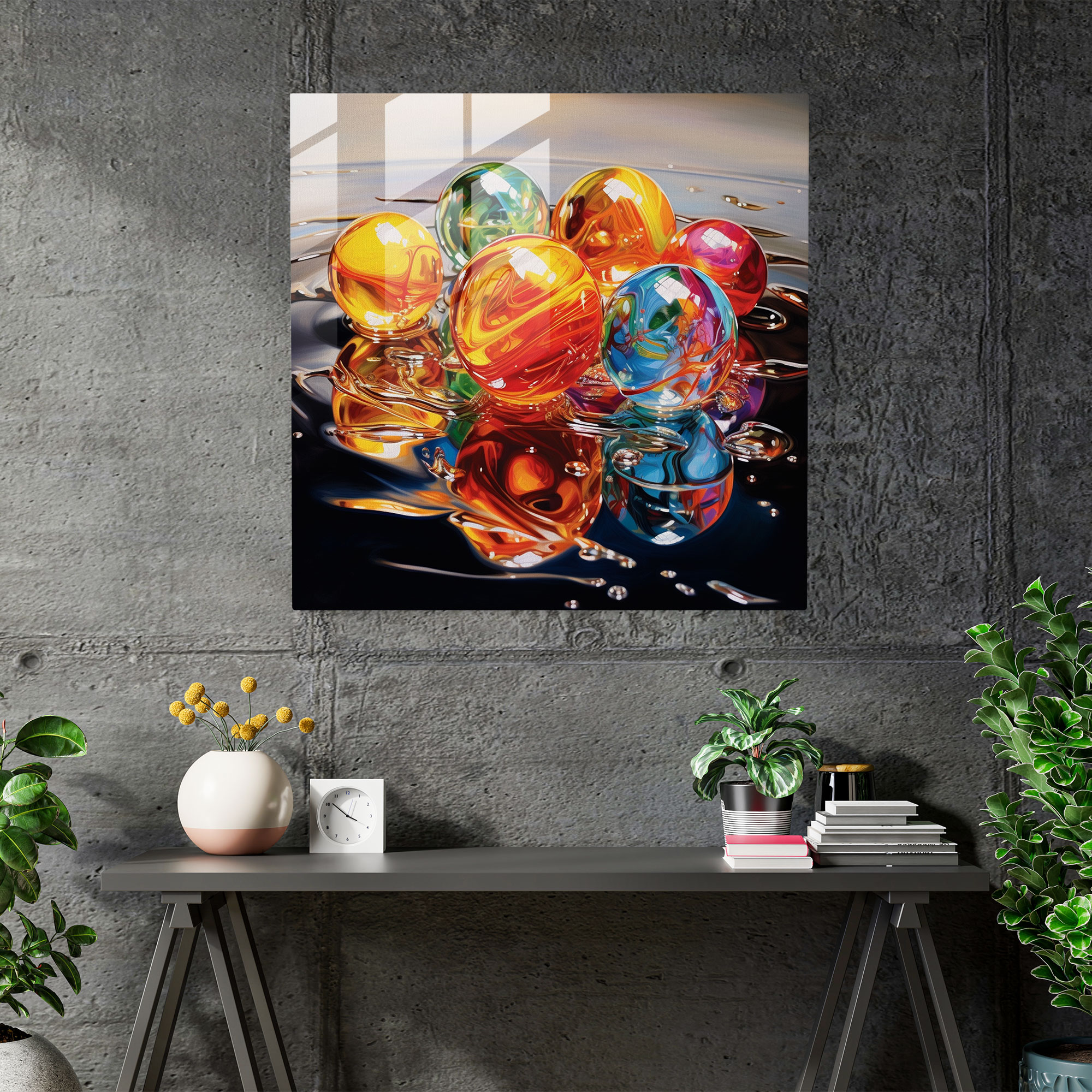Marble Glass Print - Marble, Modern Art, Home Decoration, Marble