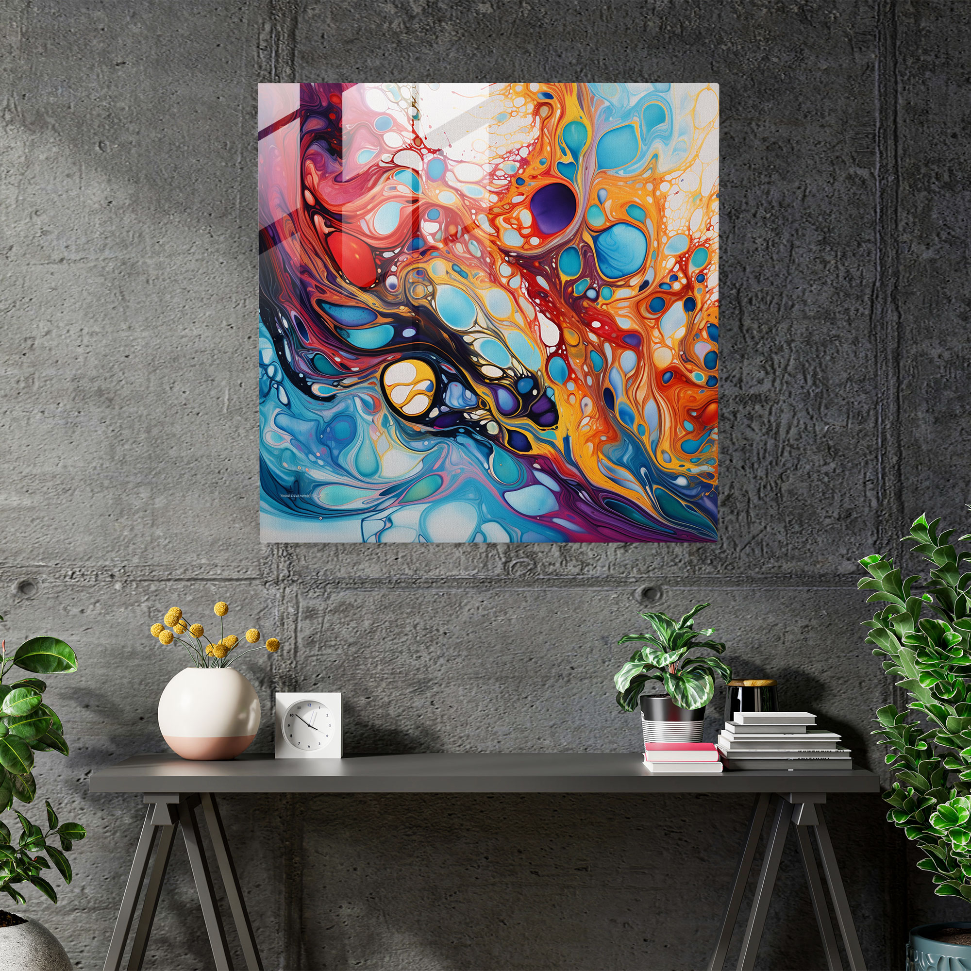 Marble Glass Print - Abstract Swirls - Marble, Home Decoration, Glass Wall Art, Modern Art