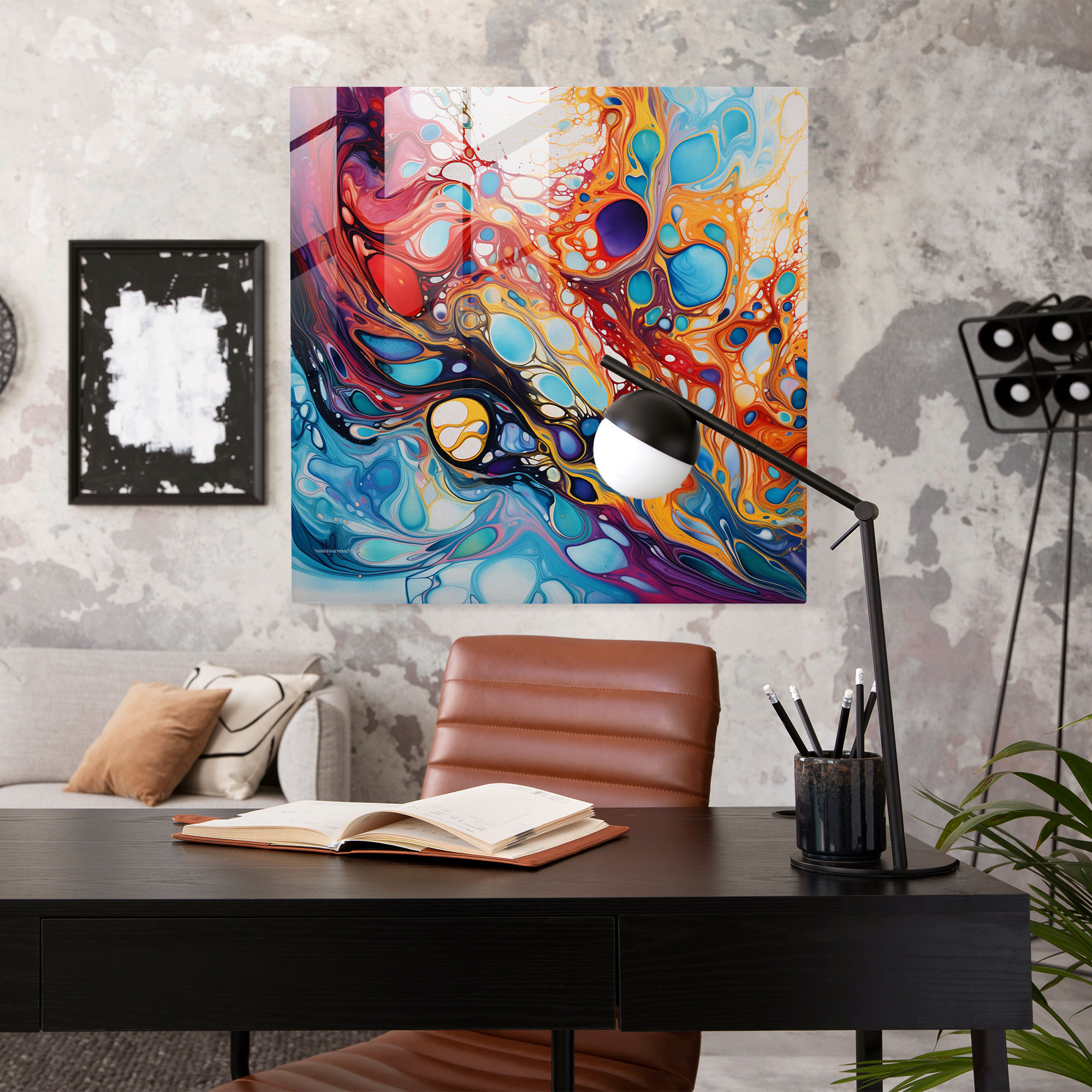 Marble Glass Print - Abstract Swirls - Marble, Home Decoration, Glass Wall Art, Modern Art