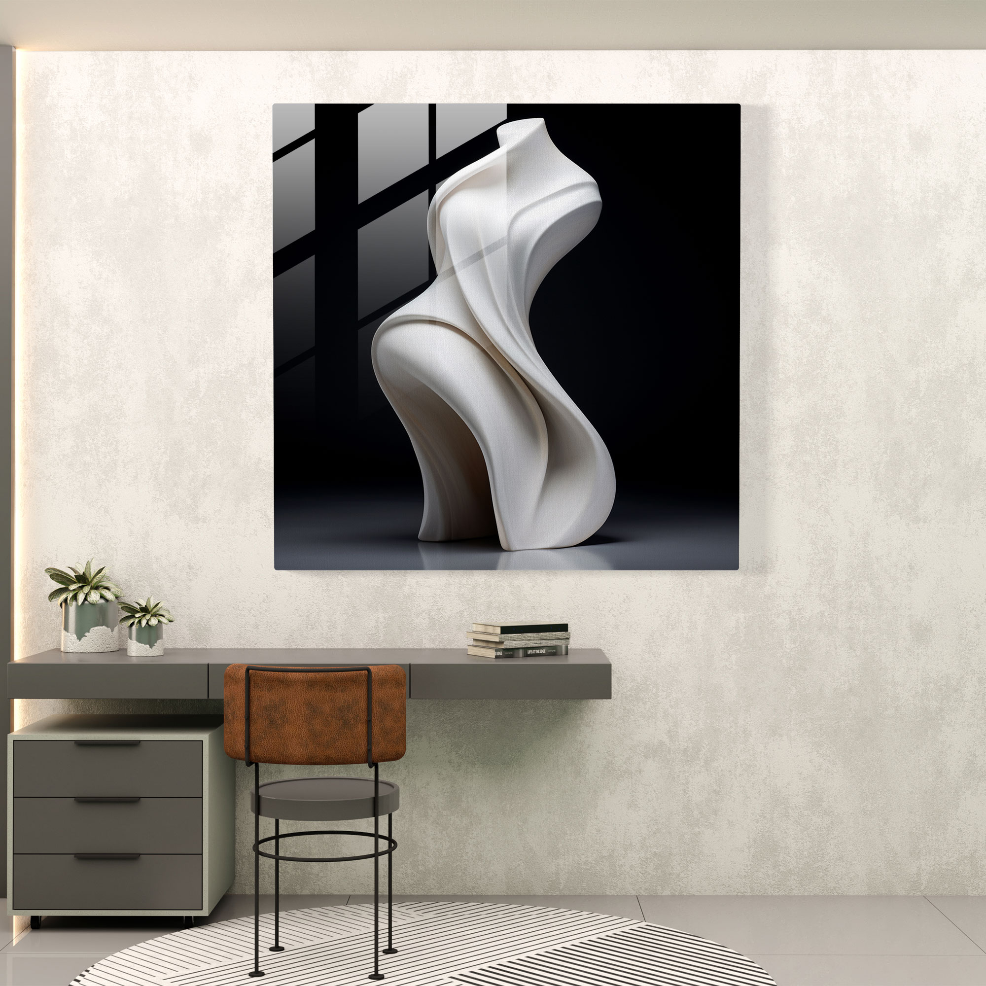 Marble Glass Art - Elegant Female Figure - Marble, Glass Art, Marble, Home Decoration