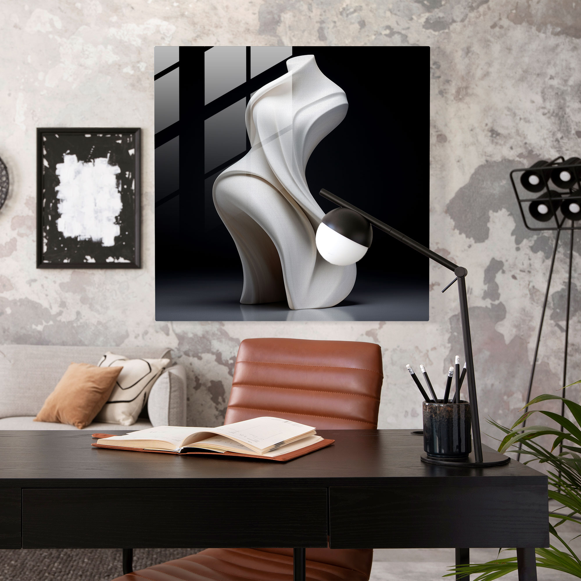 Marble Glass Art - Elegant Female Figure - Marble, Glass Art, Marble, Home Decoration