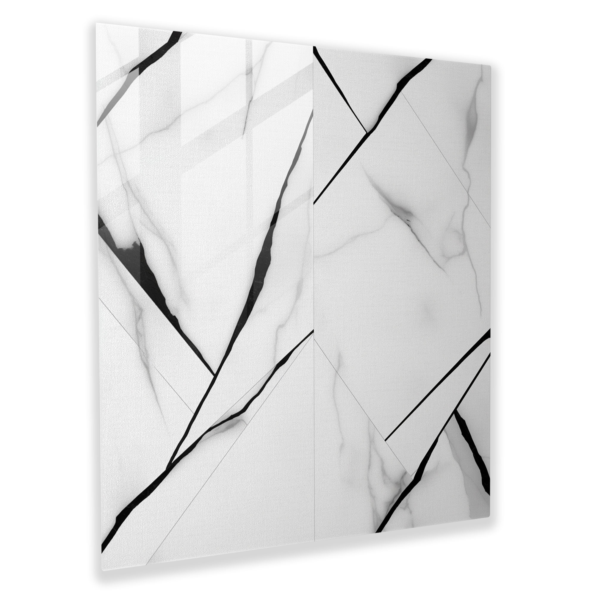 Marble Glass Print - Minimalist Black And White - Marble, Wall Decoration, Glass Art, Black And White