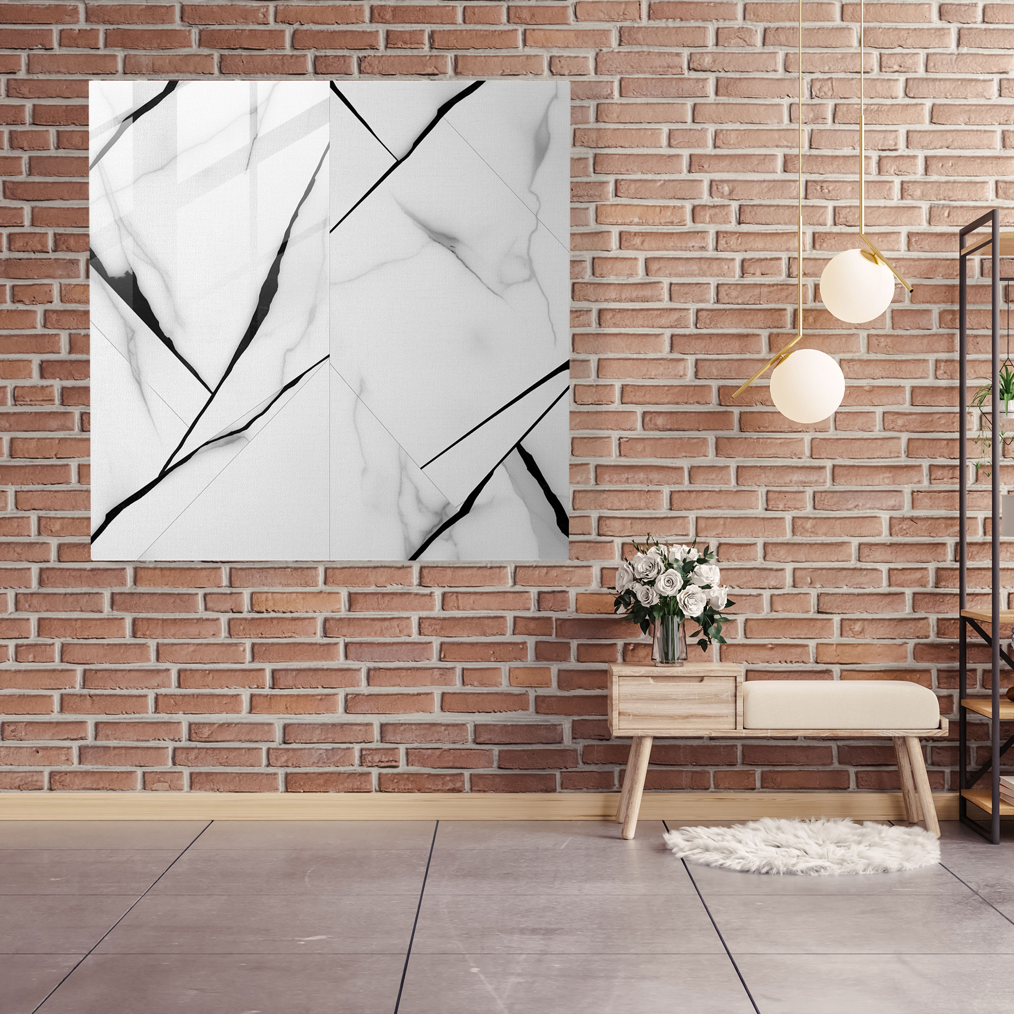 Marble Glass Print - Minimalist Black And White - Marble, Wall Decoration, Glass Art, Black And White