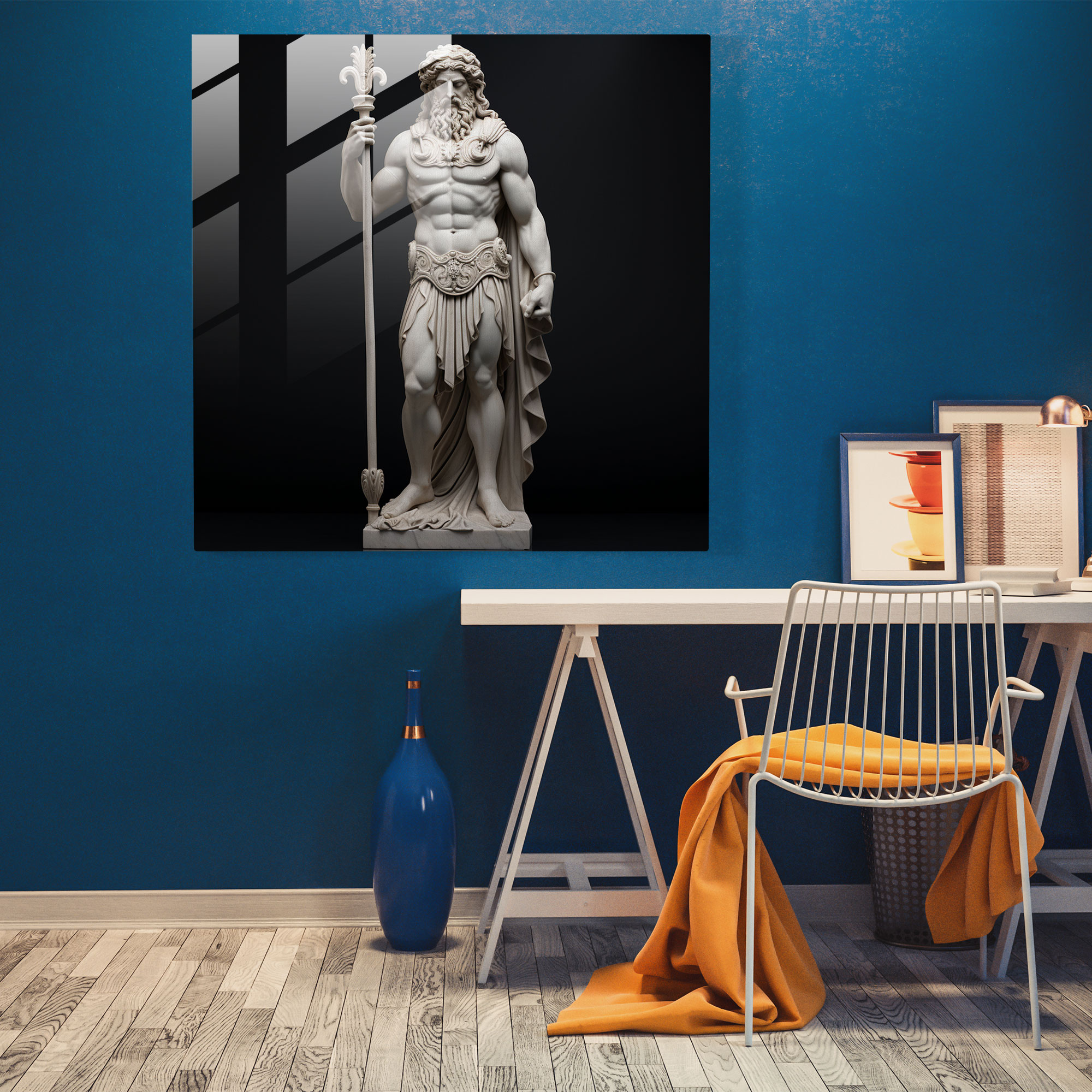 Marble Glass Art - Greek God Statue - Marble, Marble, Modern Art, Home Decoration