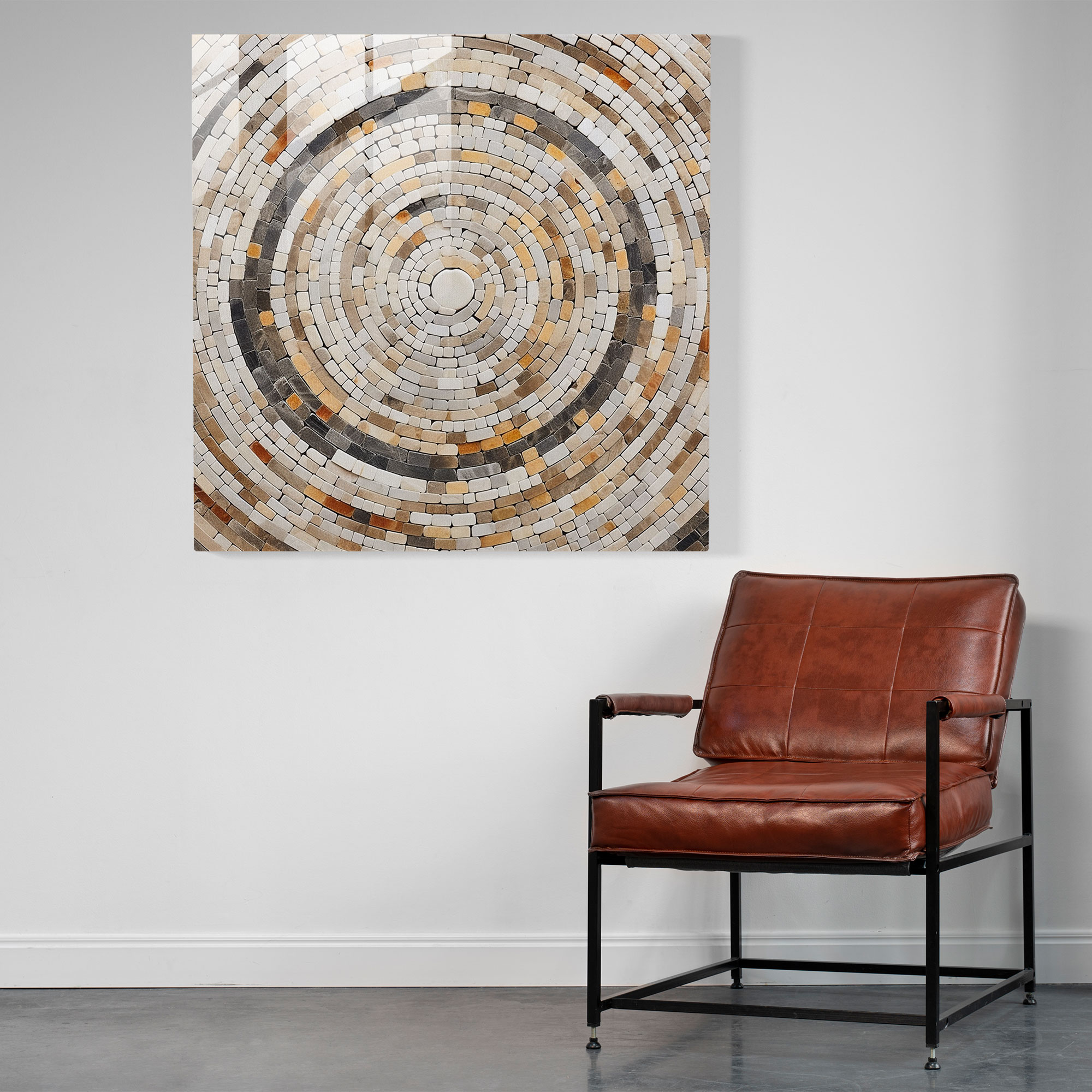 Marble Glass Print - Rustic Mosaic - Marble, Earthy Tones, Rustic Mosaic, Marble