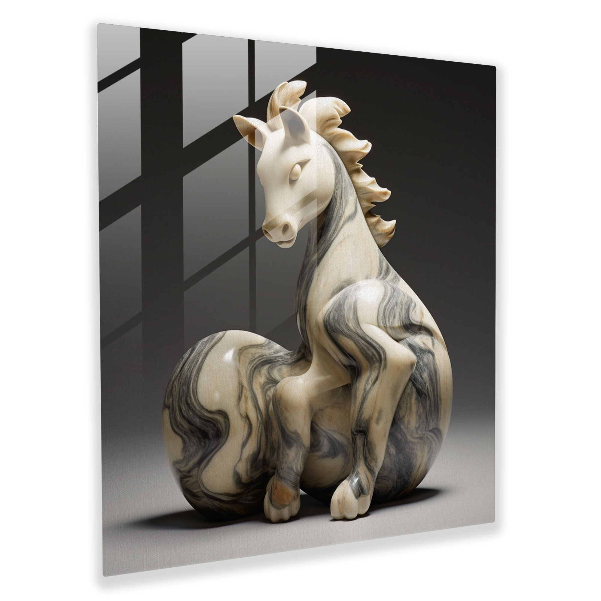 Marble Glass Art - Whimsical Animal Sculpture - Marble, Glass Art, Animal Sculpture, Wall Decoration
