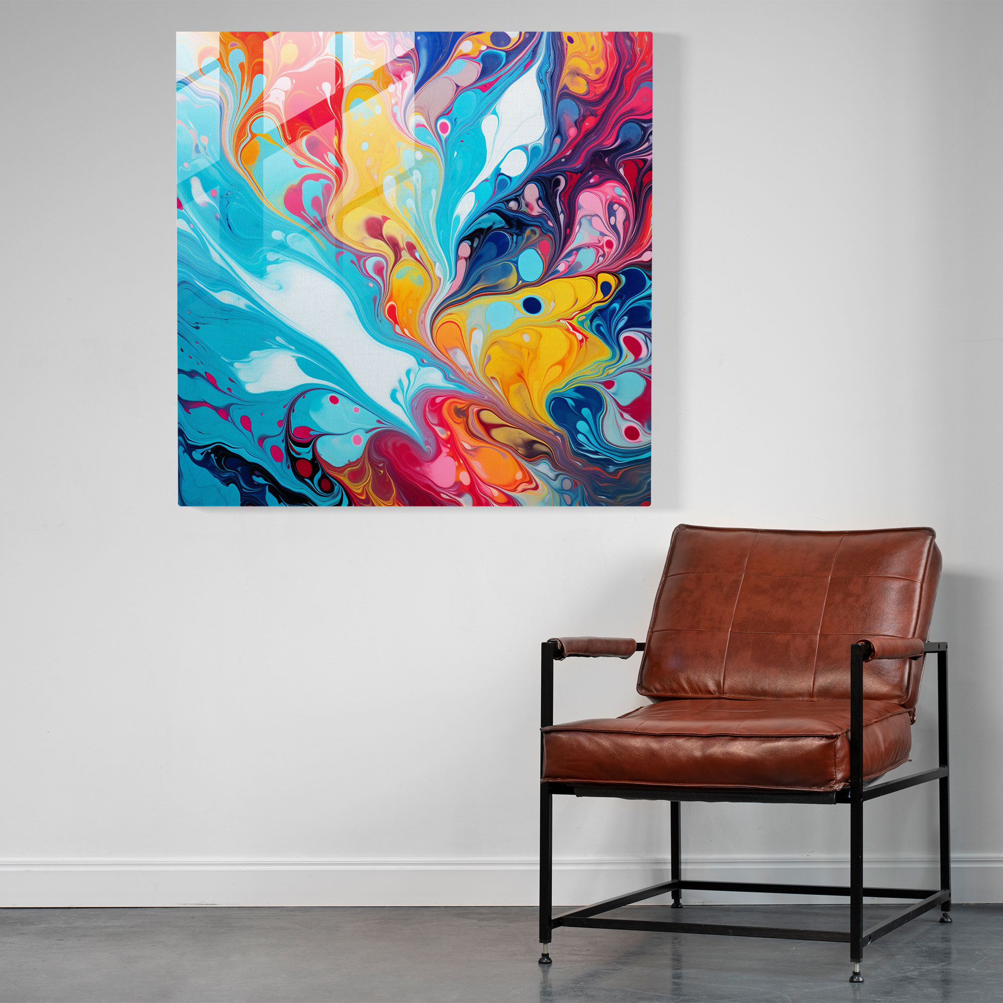 Marble Glass Print - Colorful Explosion - Marble, Glass Art, Marble, Glass Print
