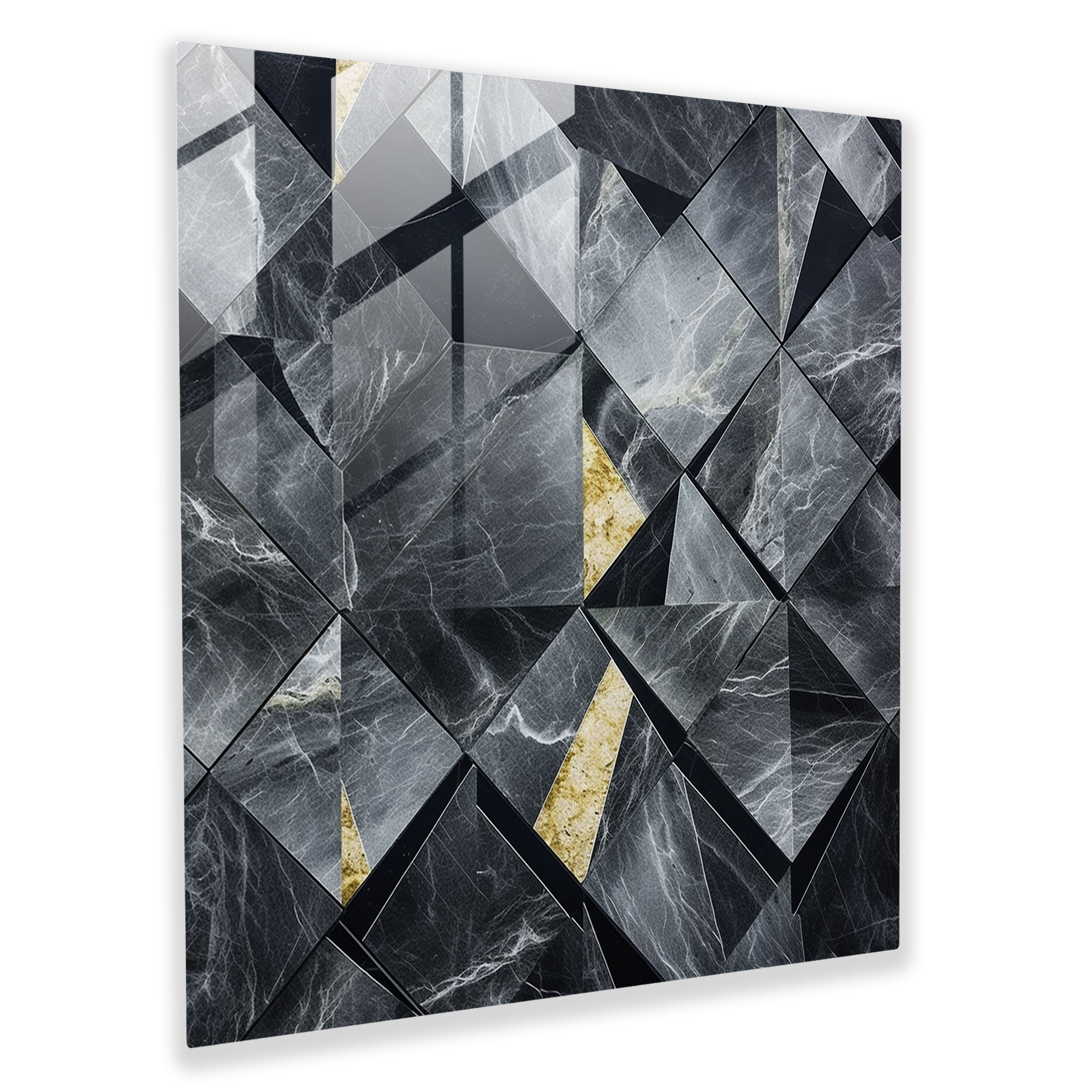 Marble Glass Print - Geometric Shapes - Marble, Glass Wall Art, Glass Print, Glass Art