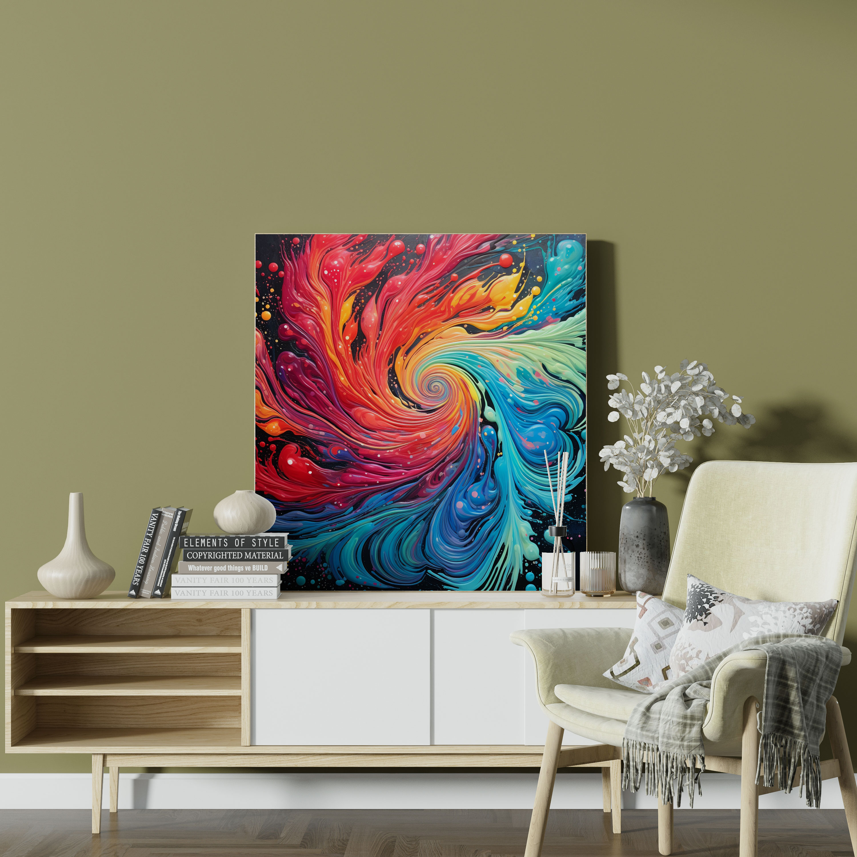 Colorful Marble Canvas Print - Marble, Abstract Painting, Canvas Print, Canvas