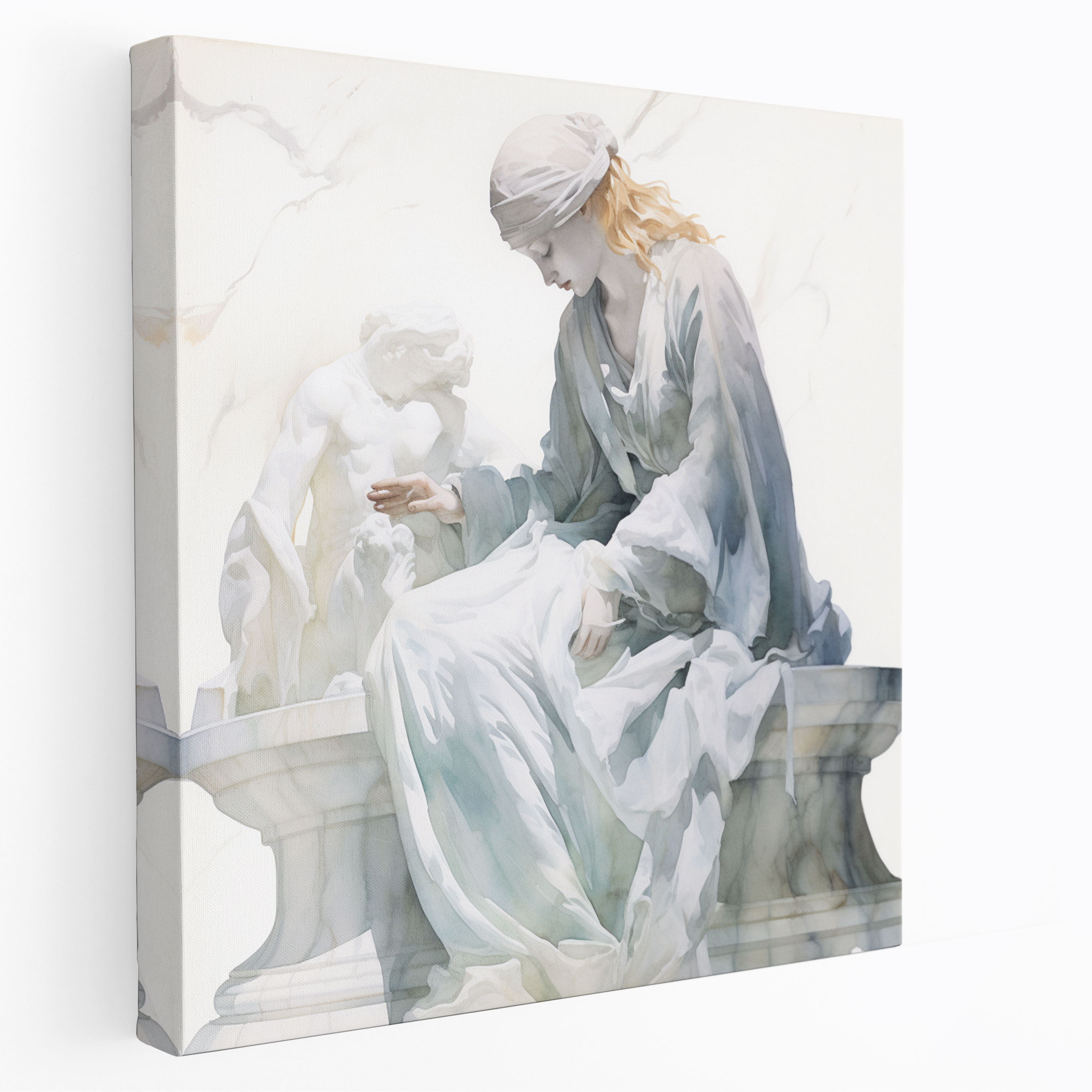Elegant Marble Canvas Print - Marble, Watercolor Painting, Home Decoration, Timeless