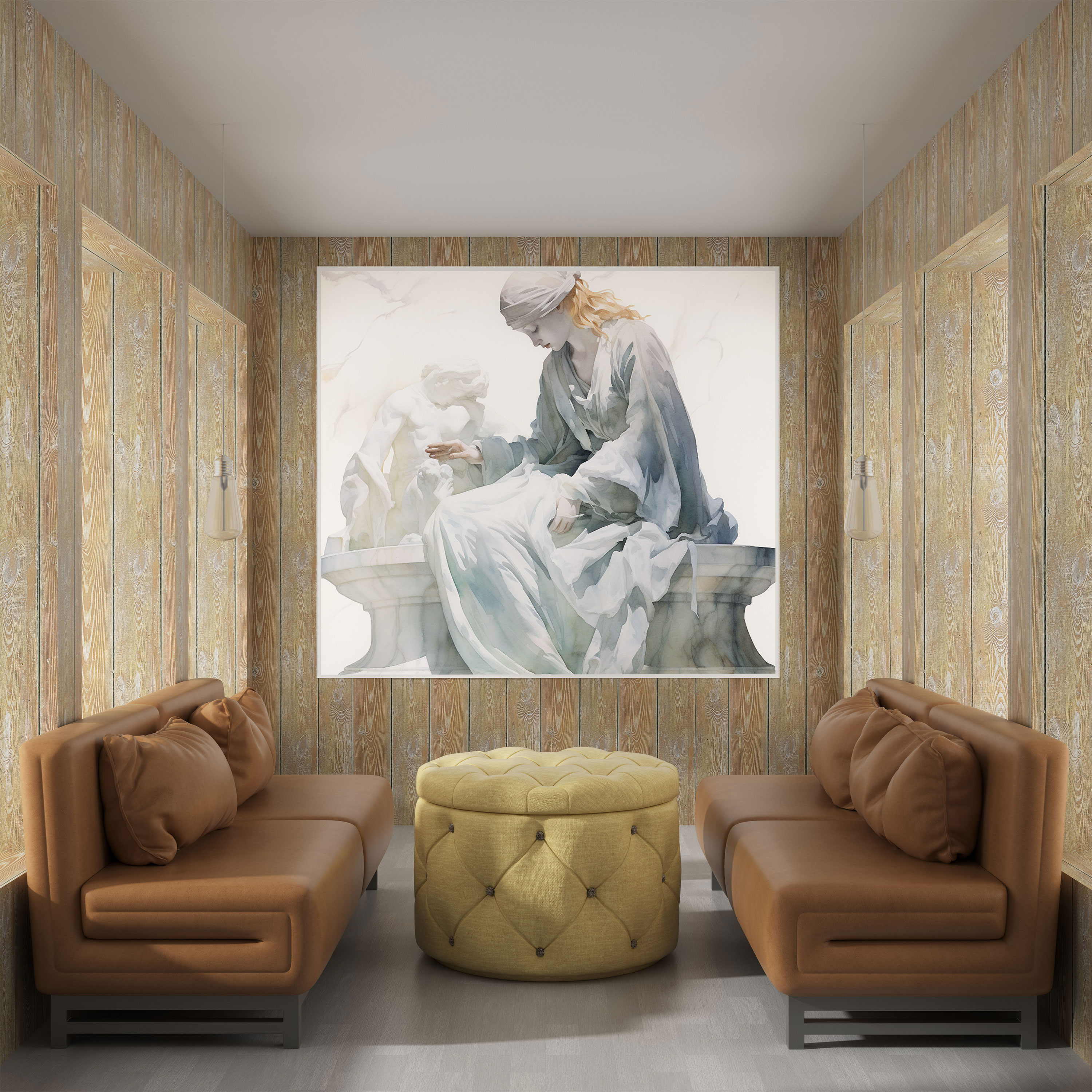 Elegant Marble Canvas Print - Marble, Watercolor Painting, Home Decoration, Timeless