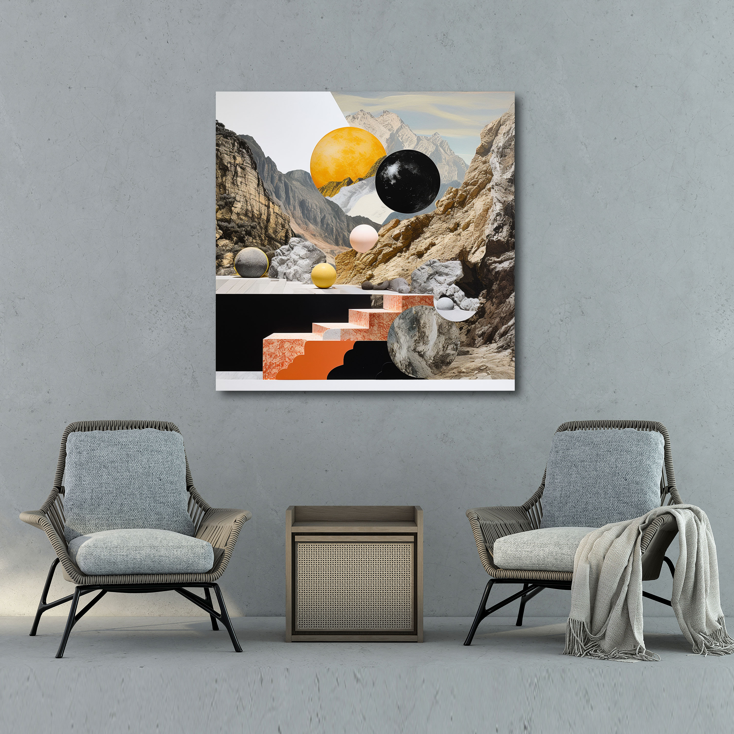 Marble Collage Canvas Print - Marble, Canvas Wall Art, Collage Artwork, Visually Striking