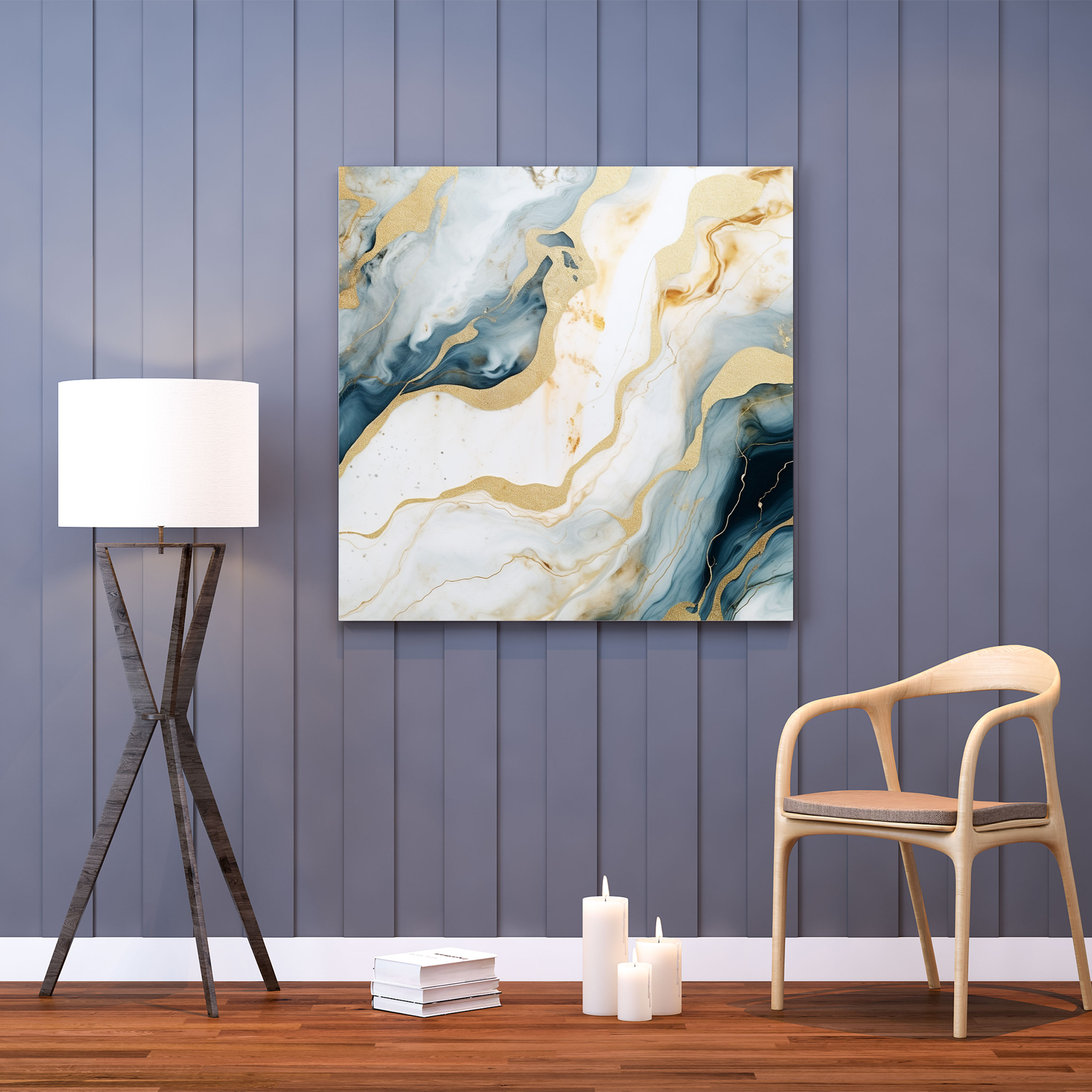 Marble Canvas Print - Elegant Gold Accents - Marble, Canvas, Sophisticated, Abstract Painting