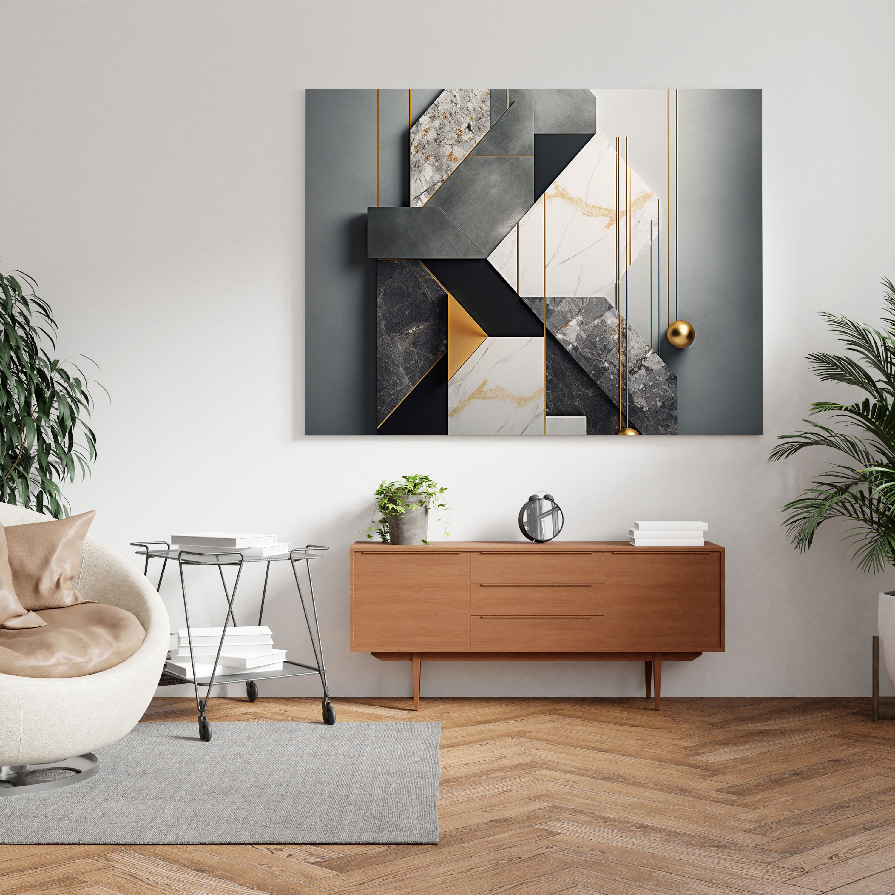 Marble Canvas Print - Modern Geometric Design - Marble, Canvas Print, Wall Art, Geometric Design