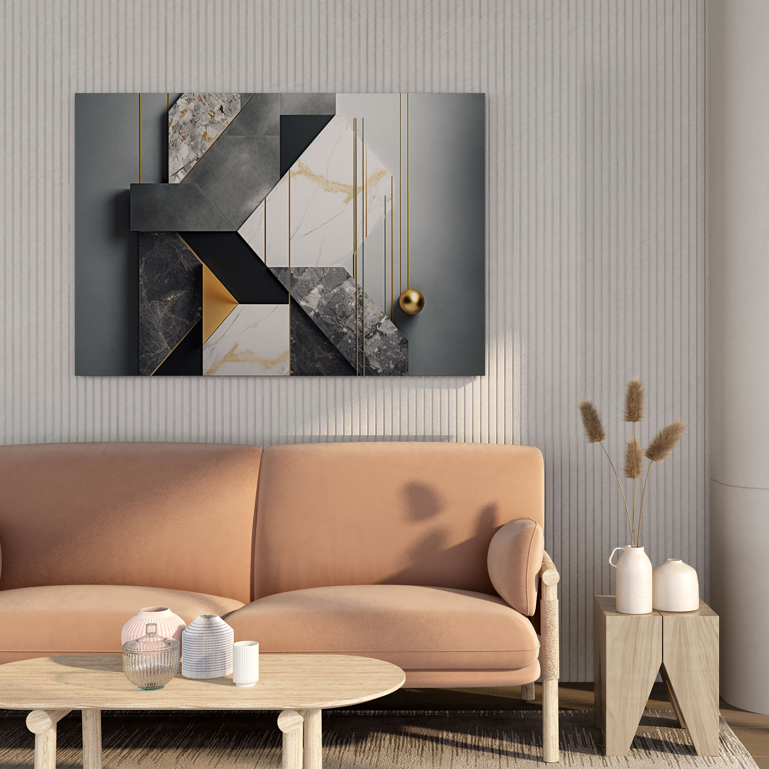 Marble Canvas Print - Modern Geometric Design - Marble, Canvas Print, Wall Art, Geometric Design