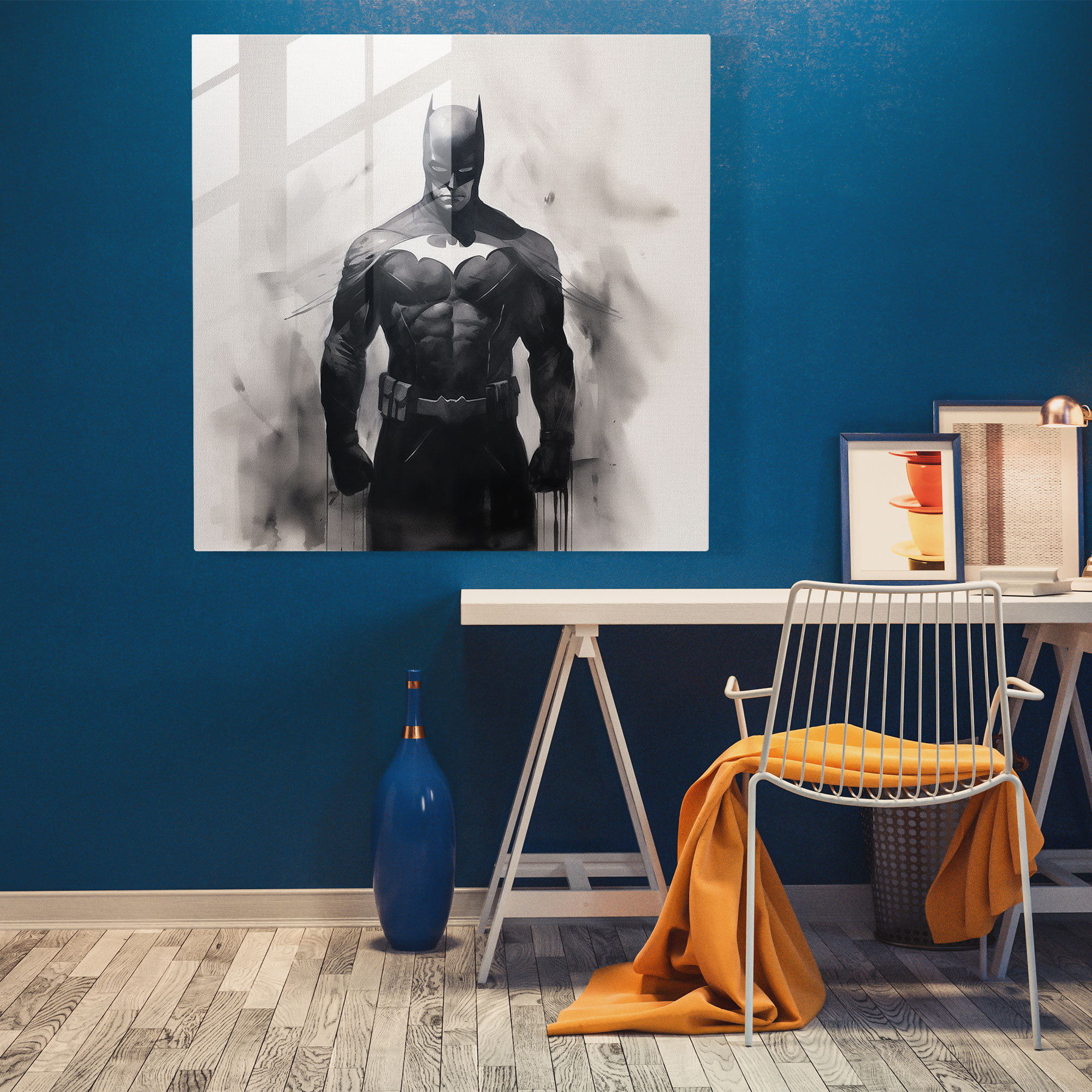 Elegant Minimalist Ink Wash Glass Print