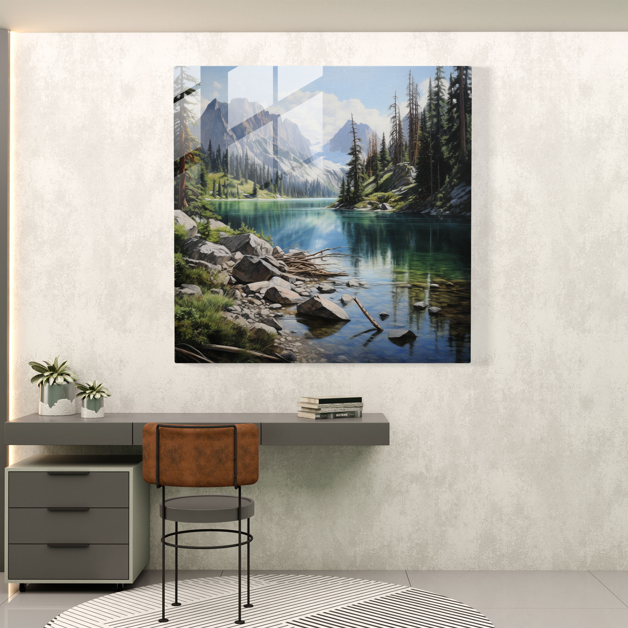 Huzurlu Manzaralar Cam Tablo - Fotoğraf Gerçekçiliğinde Resim Cam Duvar Sanatı - Ev Dekorasyonu - Duvar Dekorasyonu - Cam Sanatı - Modern Sanat Eseri