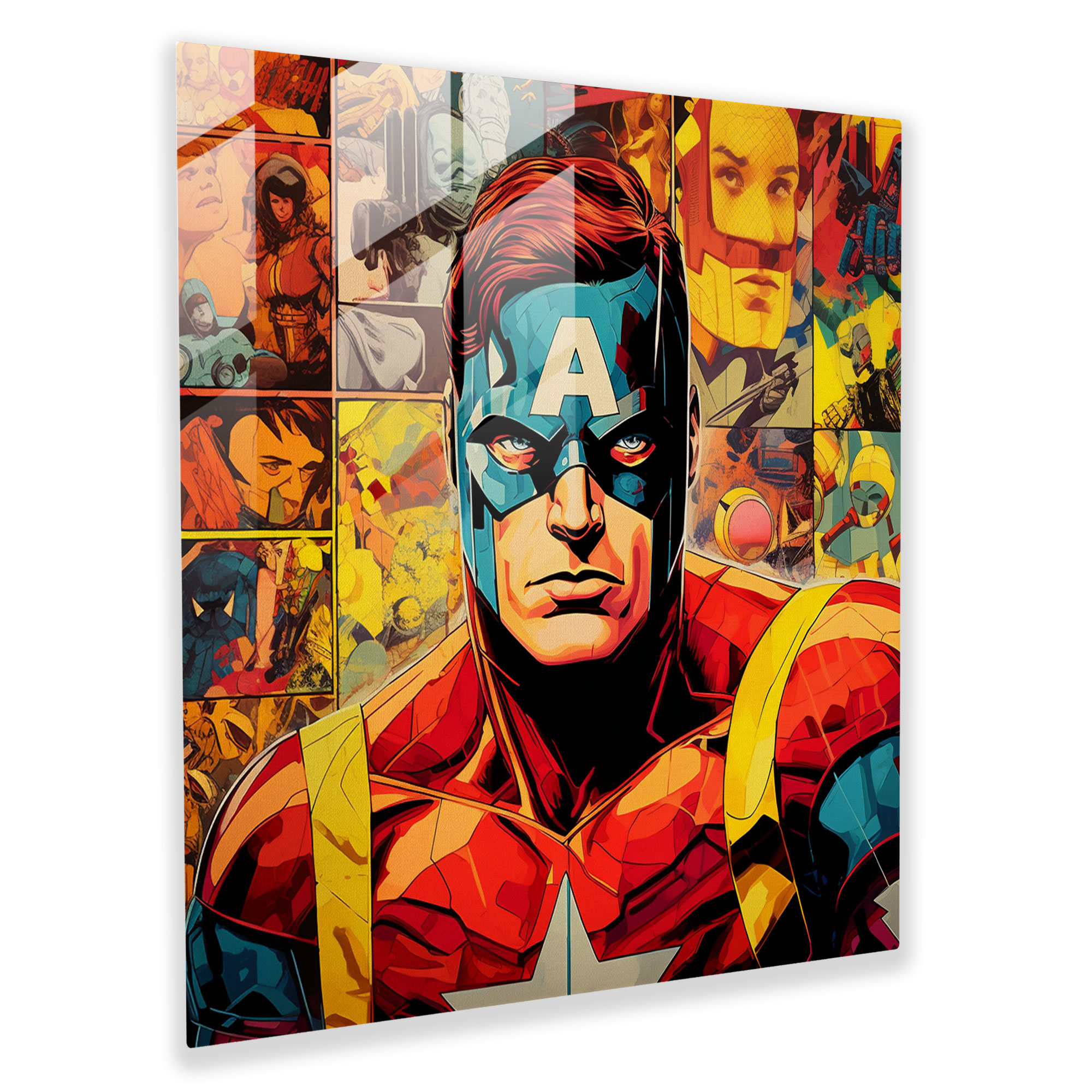 Pop Art Esintili Cam Tablo - Ev Dekorasyonu - Duvar Dekorasyonu - Modern Sanat Eseri
