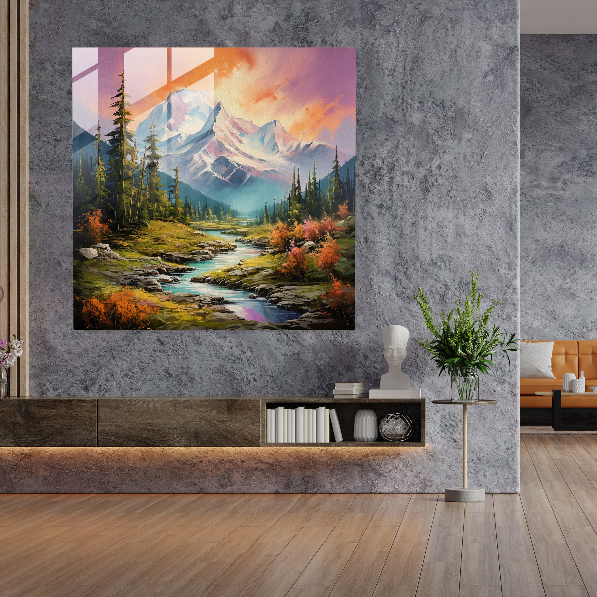 Exquisite Artistic Oil Painting Glass Print