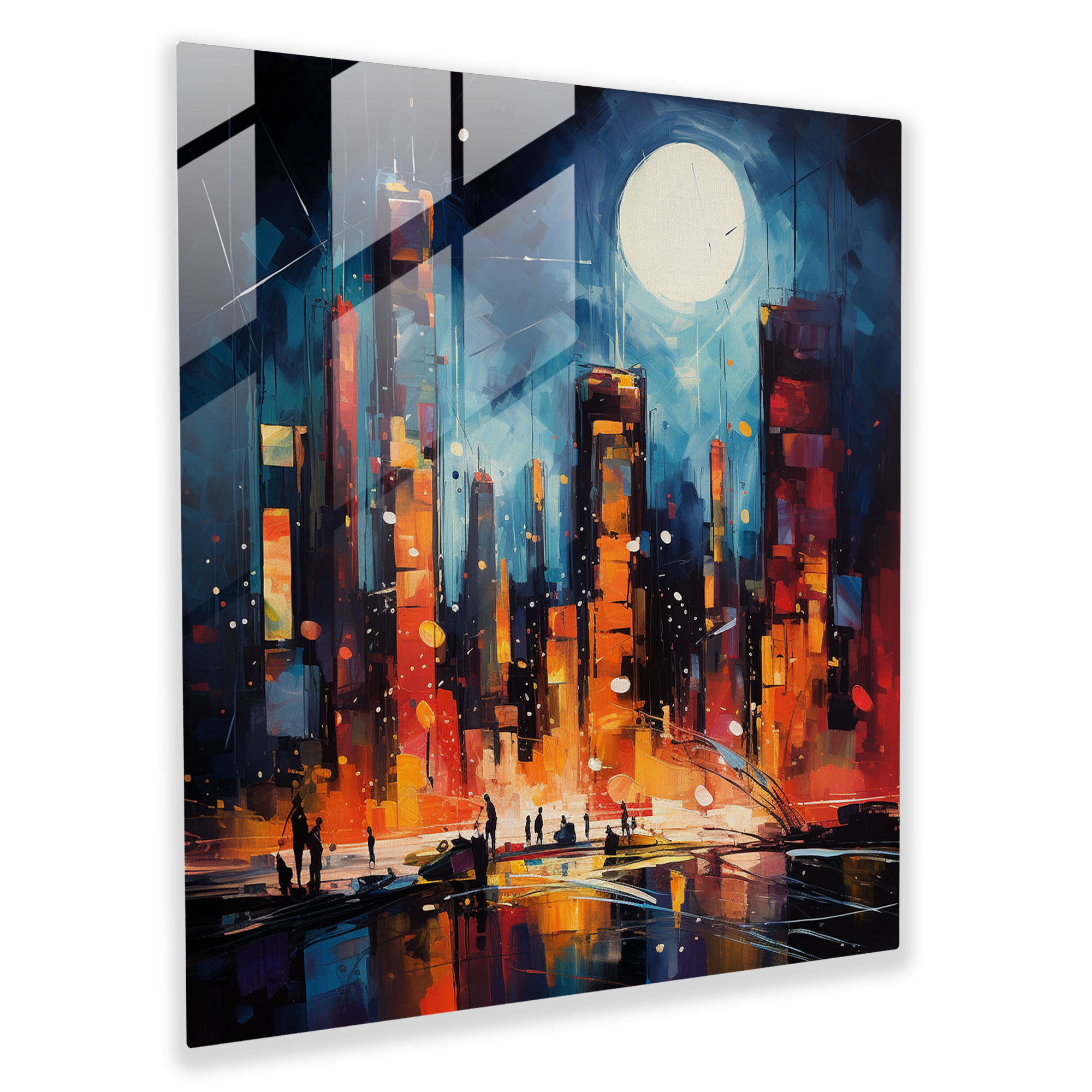 Translucent Expressions Glass Print - Abstract Cityscape Glass Wall Art