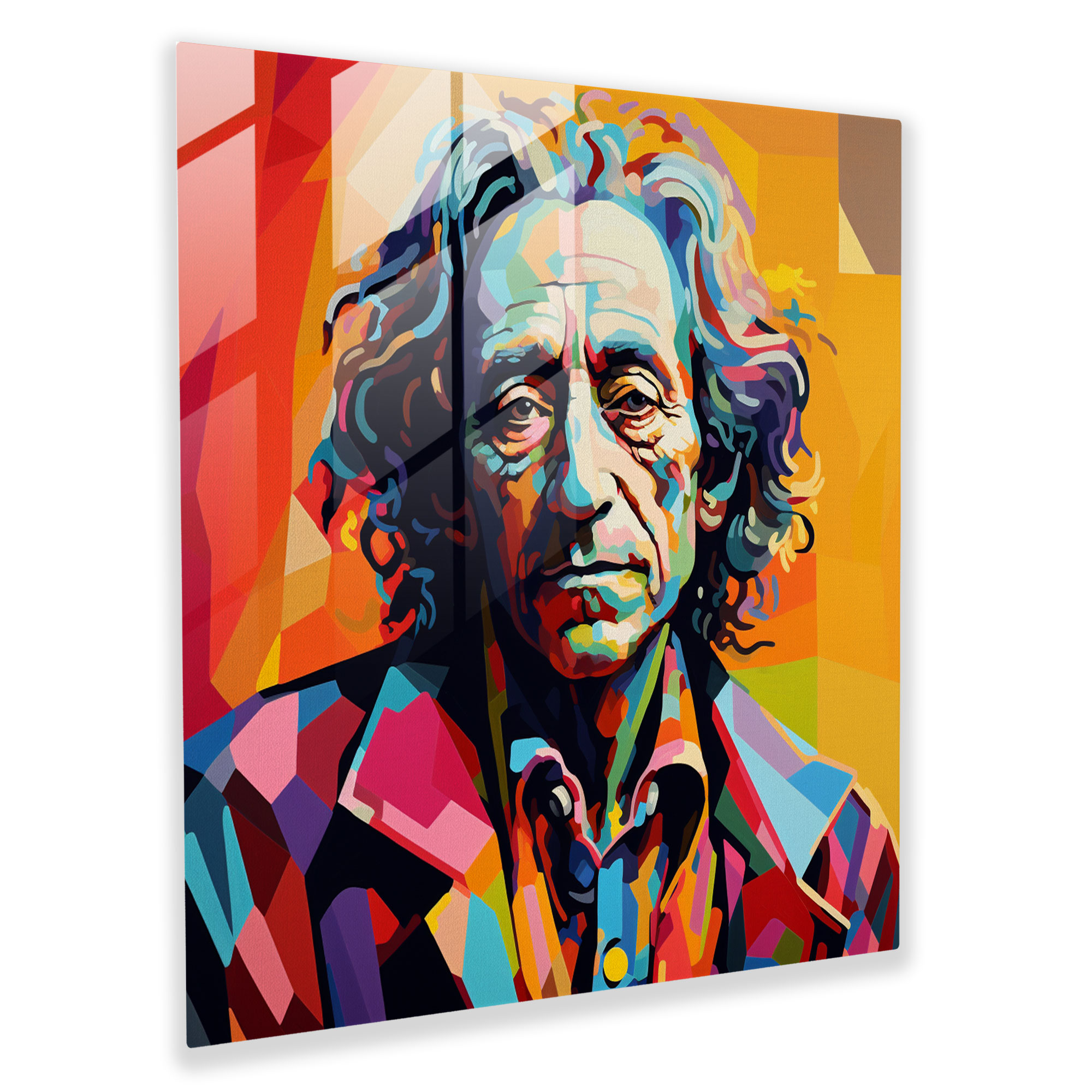 Vibrant Glass Print of Legendary Musician - Pop Art Glass Wall Art for Home Decoration