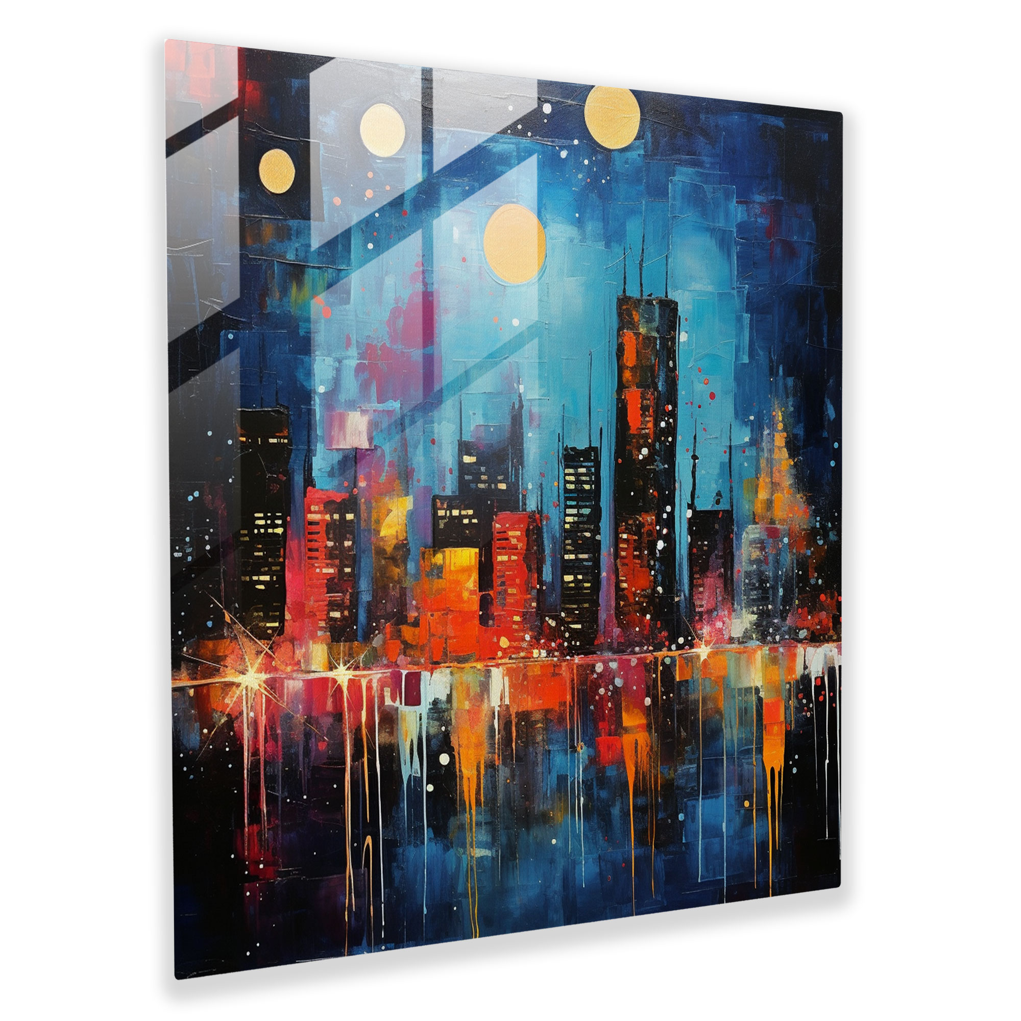 Mercedes Glasbild - Mercedes moderne Kunst Eleganz abstrakte Malerei