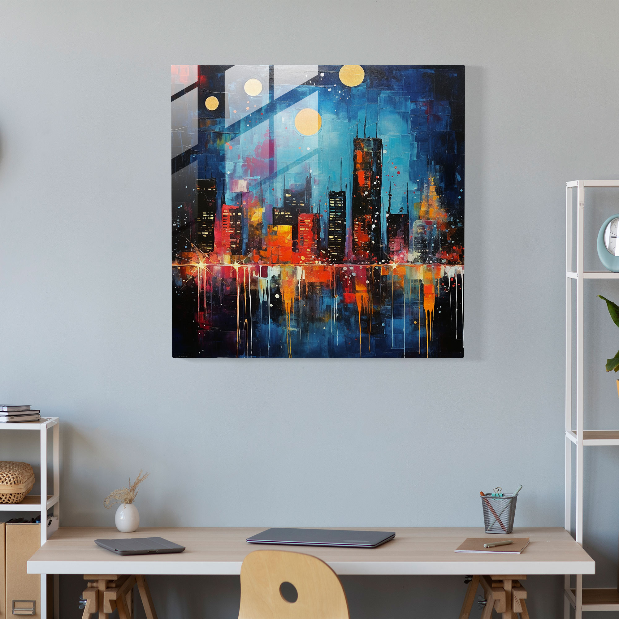 Mercedes Glasbild - Mercedes moderne Kunst Eleganz abstrakte Malerei